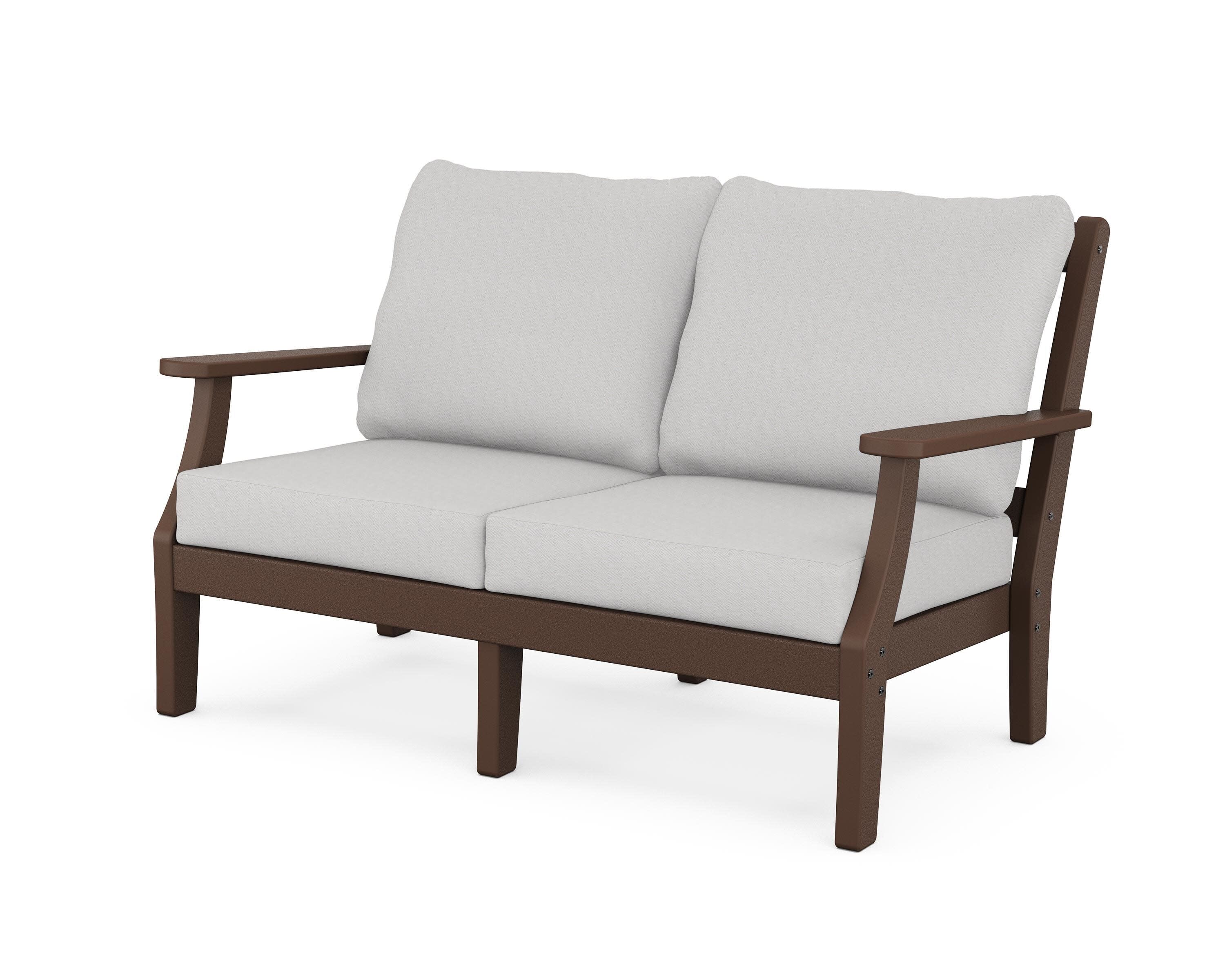 Chinoiserie Deep Seating Loveseat in Mahogany / Diamond in the Rough