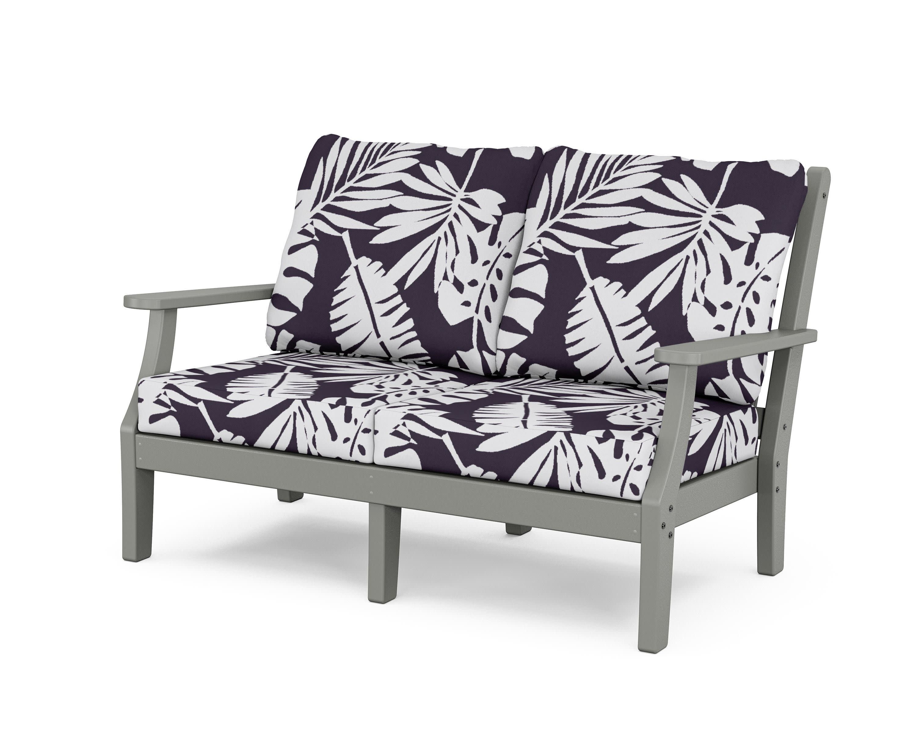 Wovendale Deep Seating Loveseat in Slate Grey / Leaf Navy