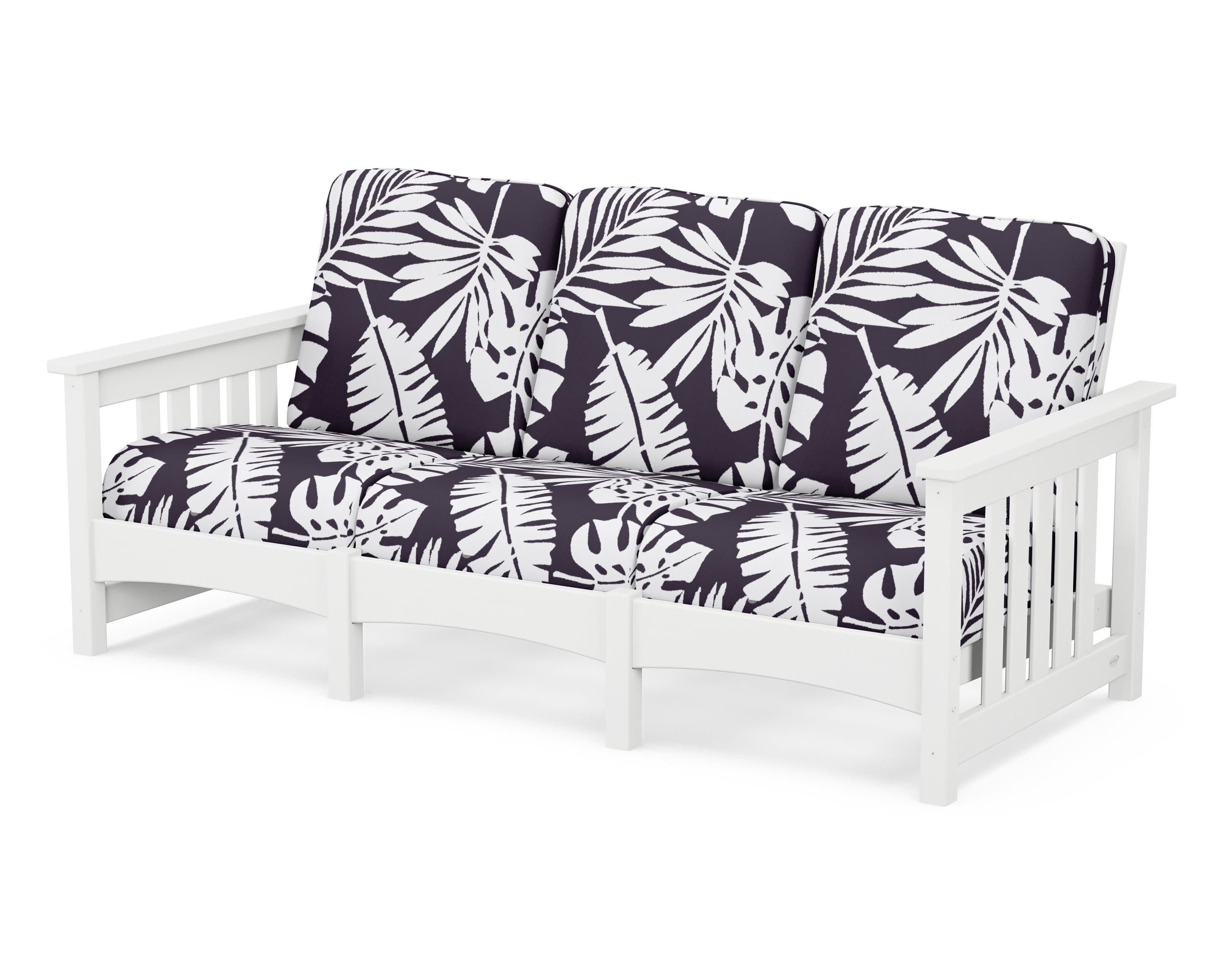 Club Mission Sofa in White / Leaf Navy