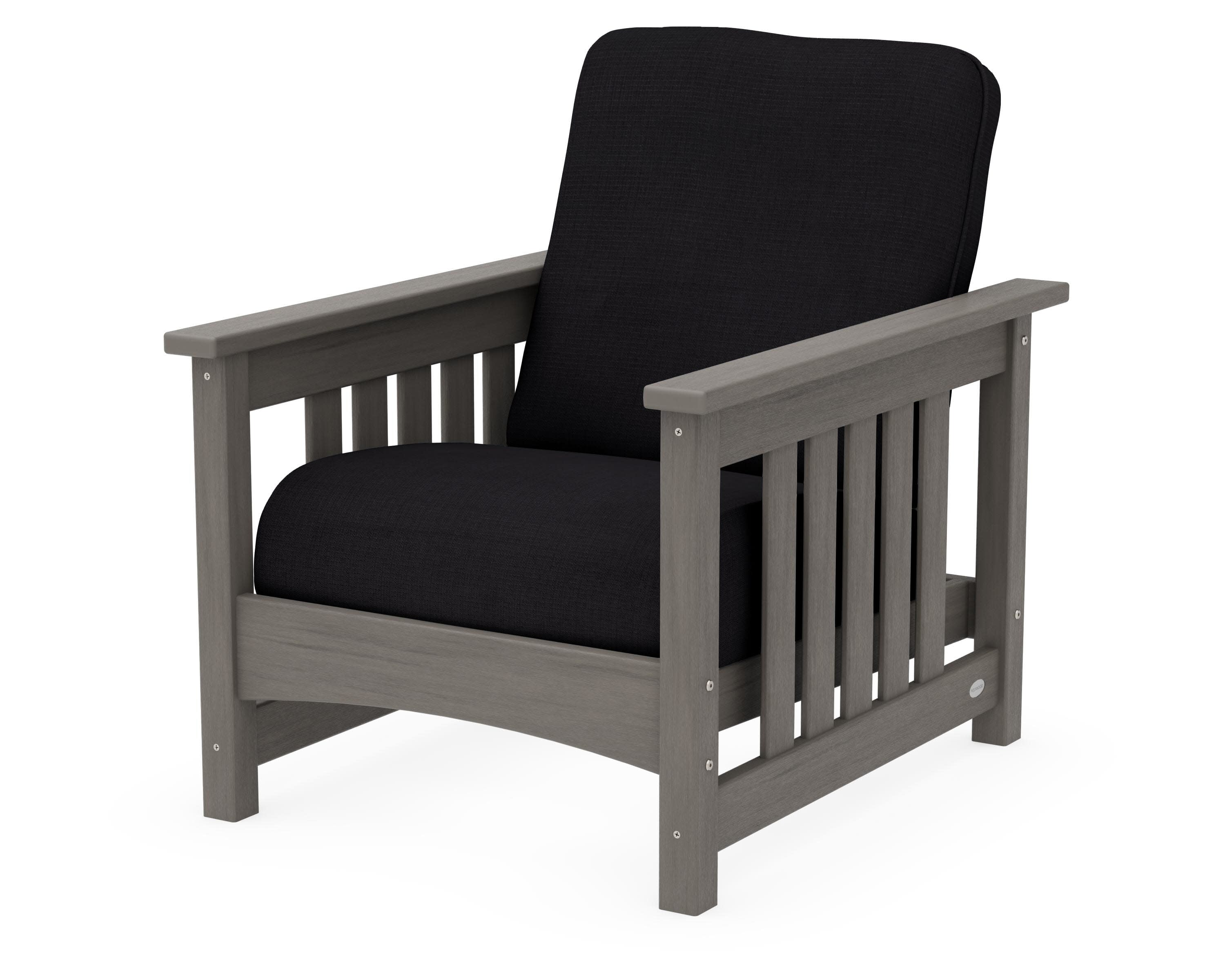 Club Mission Chair in Driftwood / Midnight Linen