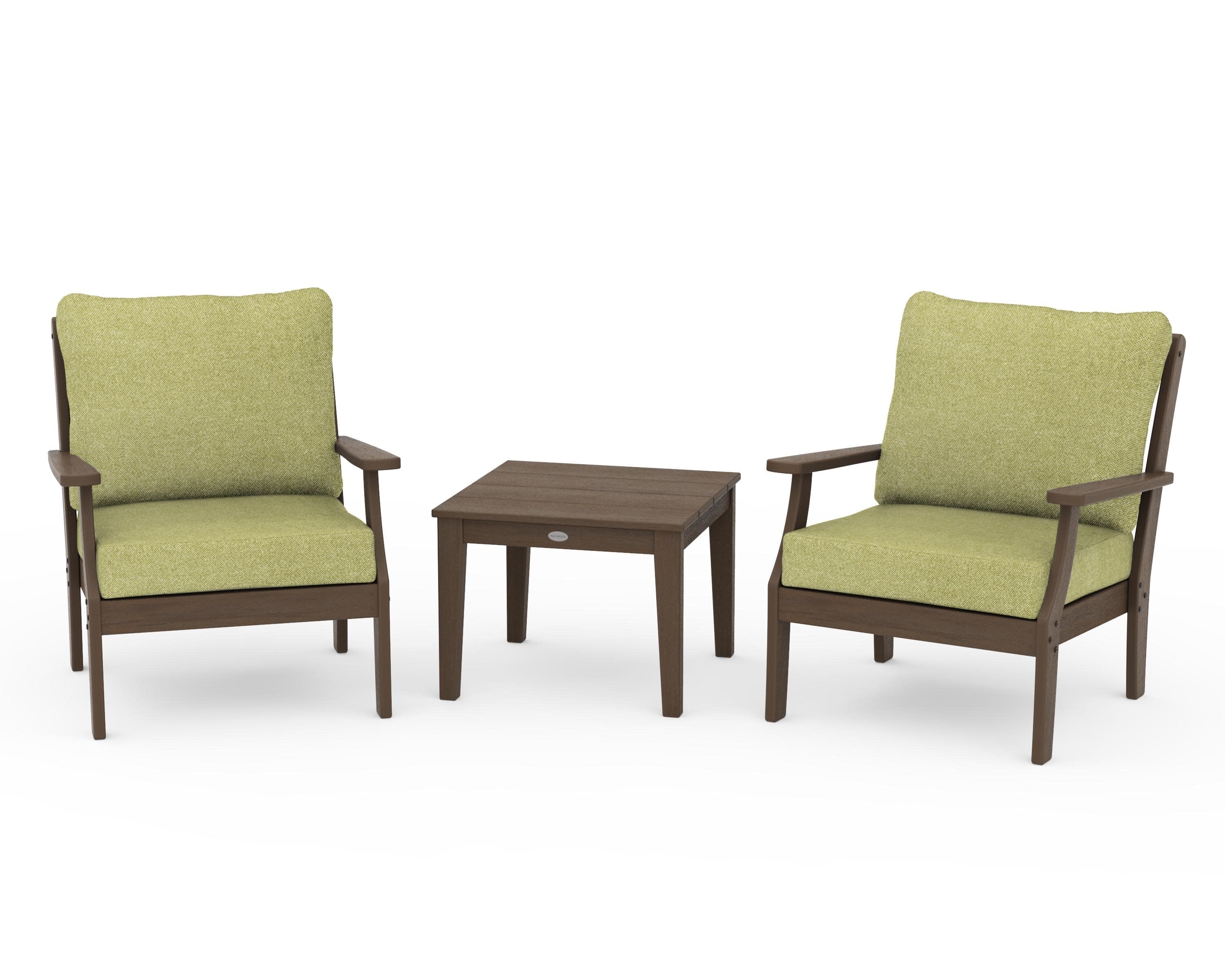 Braxton 3-Piece Deep Seating Set in Kona / Chartreuse Boucle