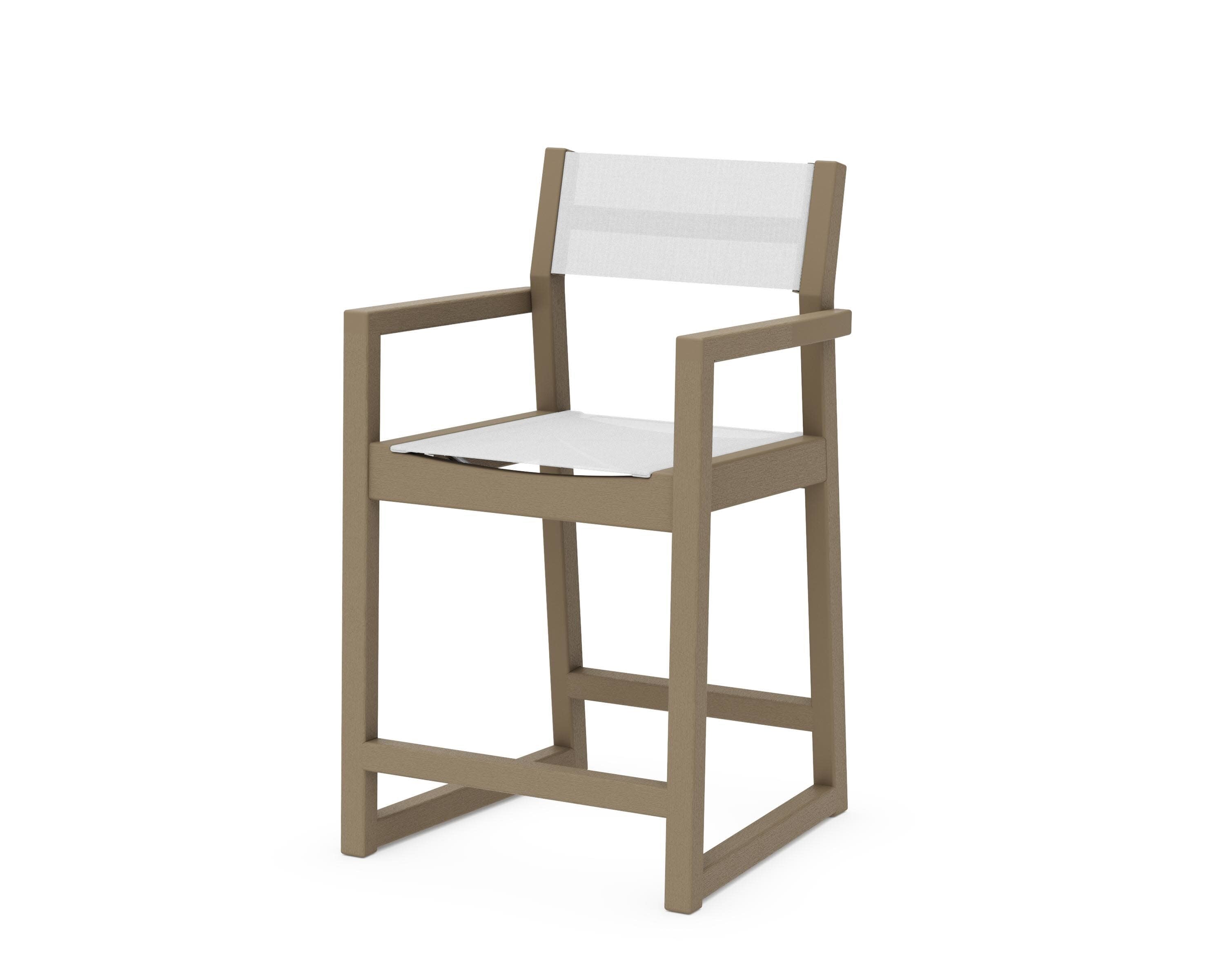 EDGE Sling Counter Arm Chair in Vintage Sahara / White Sling