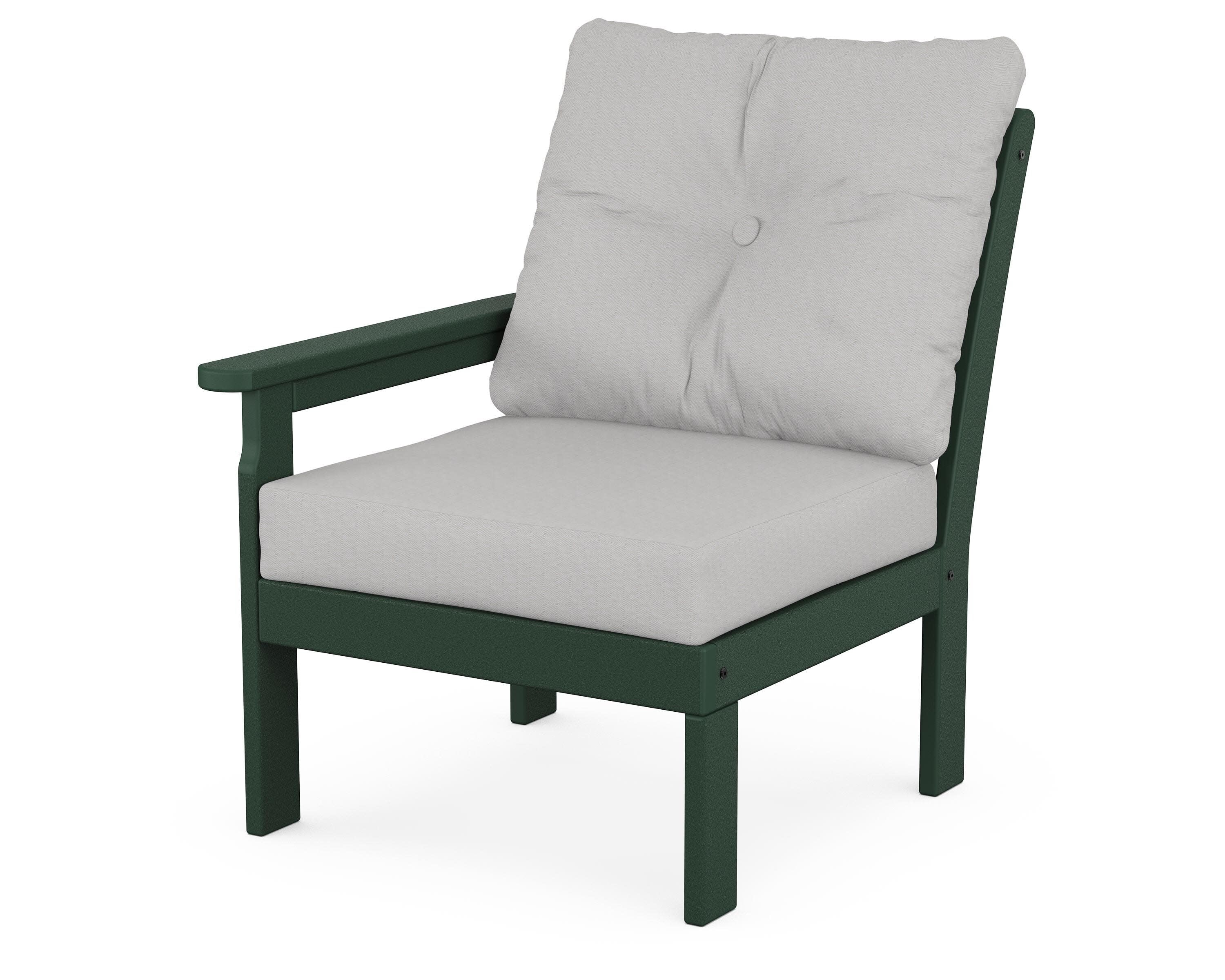 Vineyard Modular Left Arm Chair in Green / Diamond in the Rough