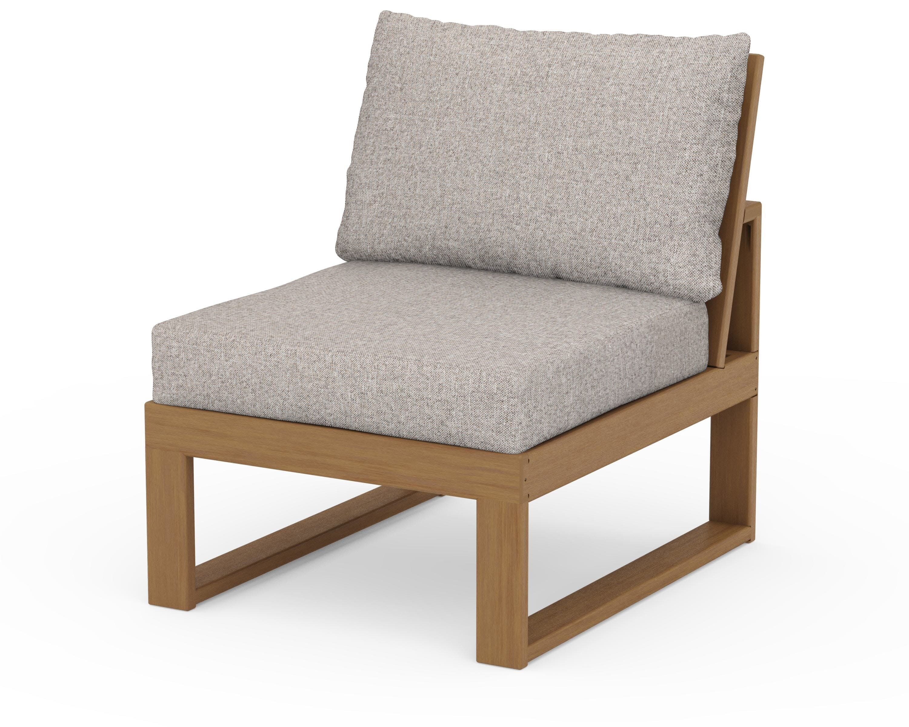 Modular Armless Chair in Natural / Weathered Tweed