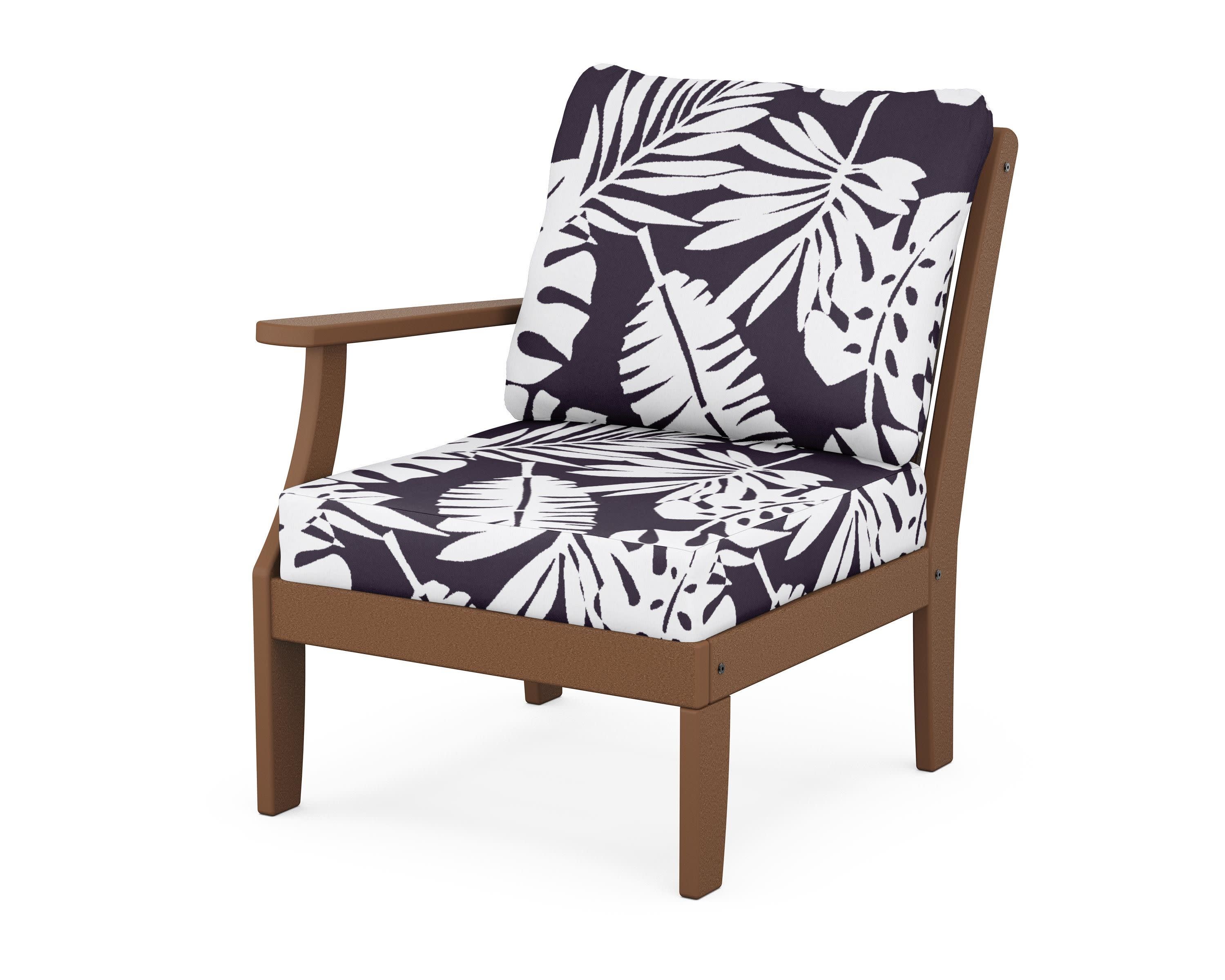 Braxton Modular Left Arm Chair in Teak / Leaf Navy