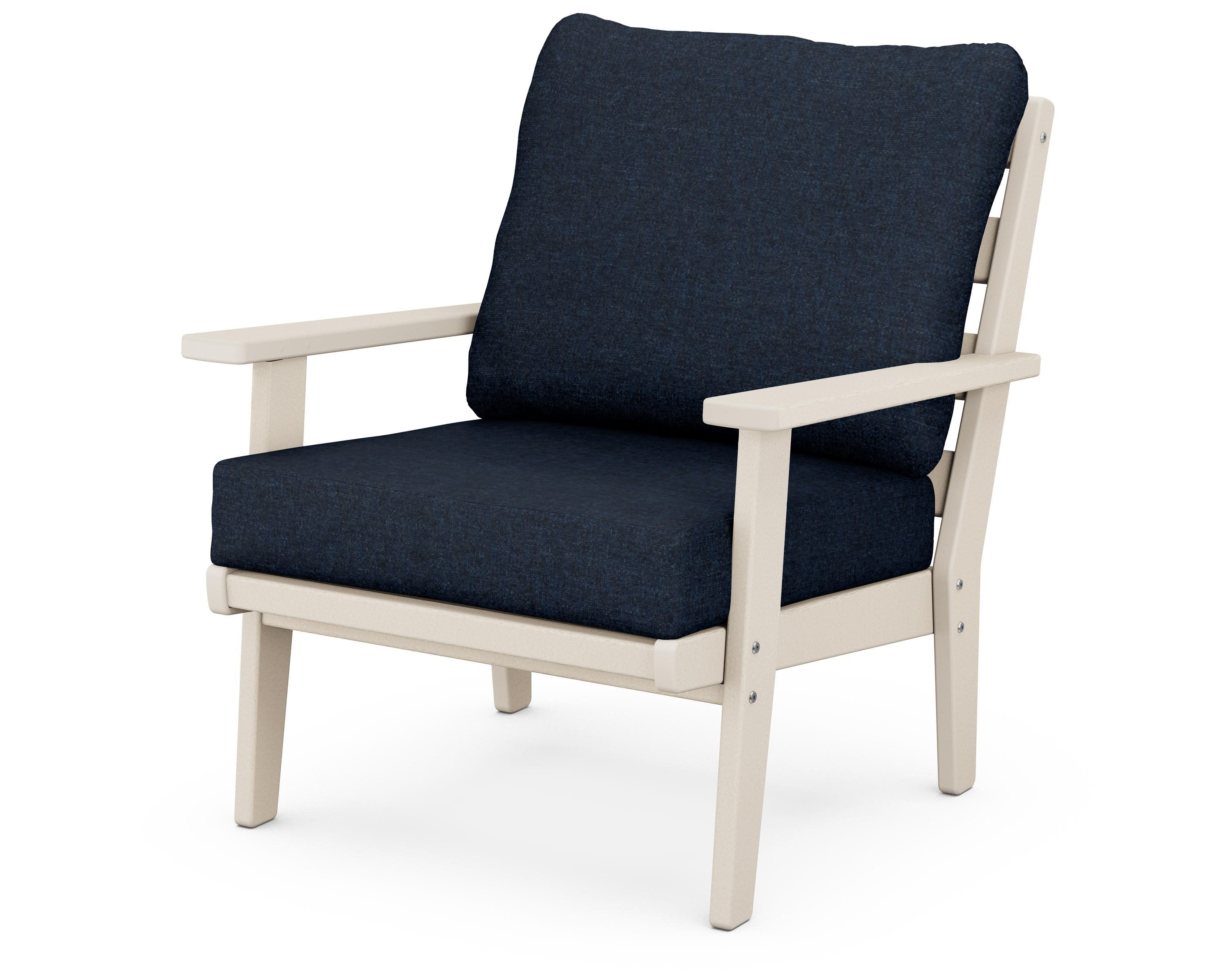 Grant Park Deep Seating Chair in Sand / Marine Indigo