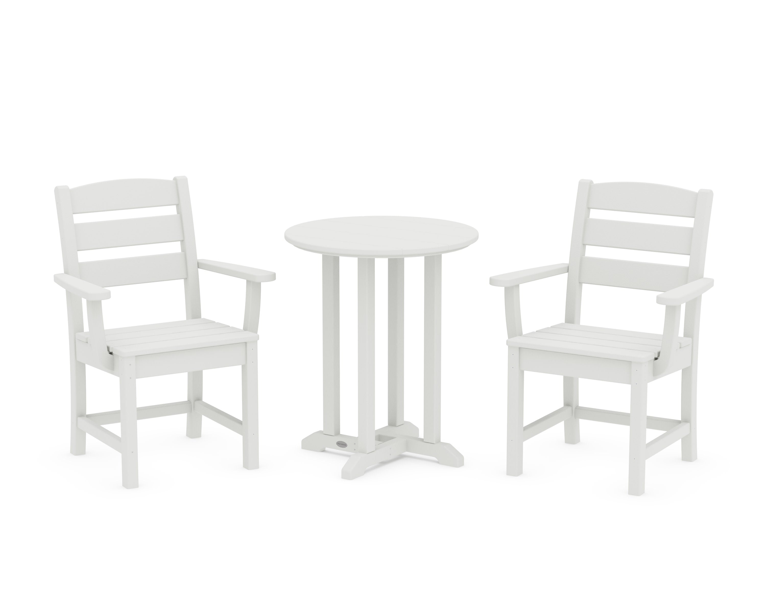 Lakeside 3-Piece Round Bistro Dining Set in Vintage White