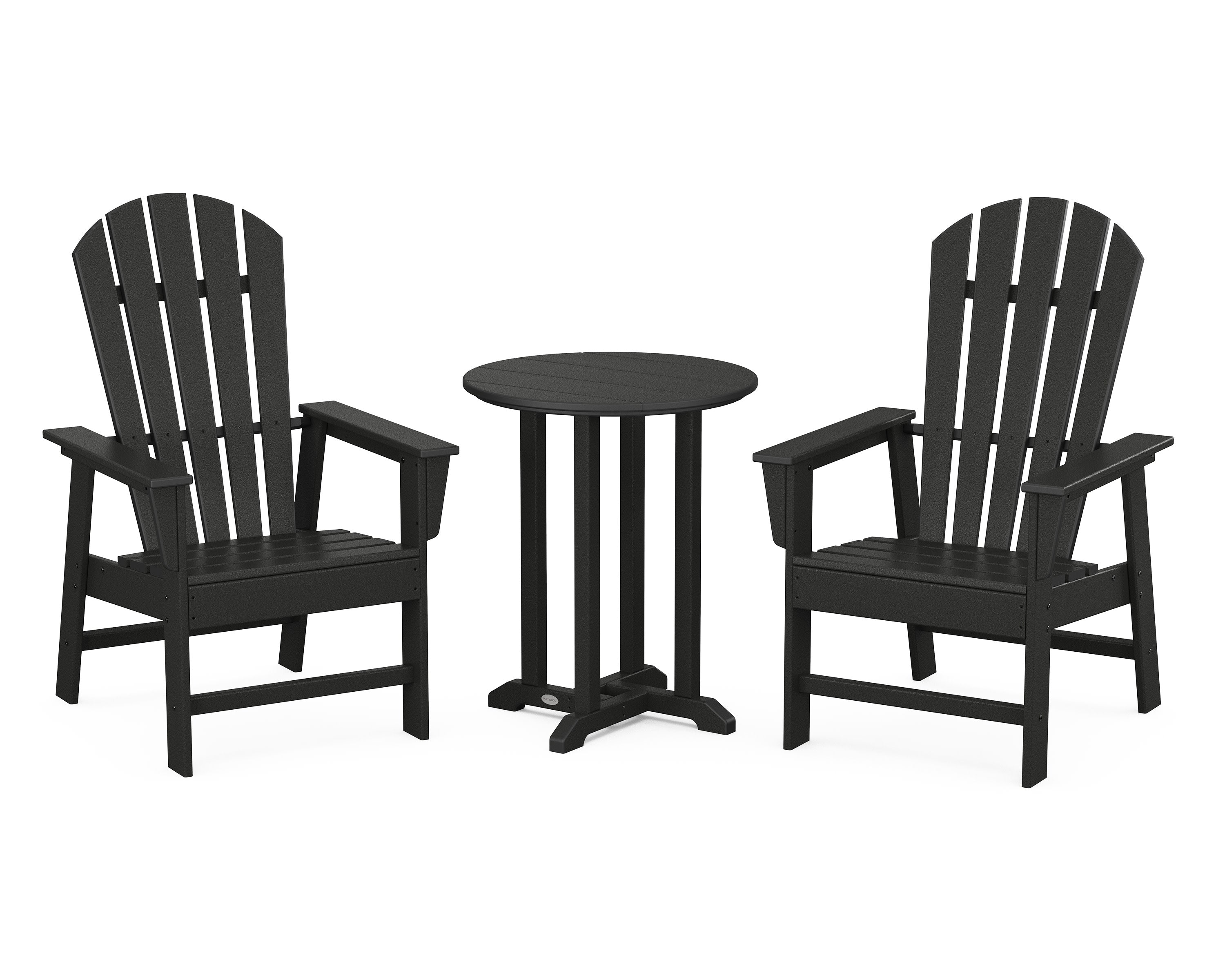 South Beach 3-Piece Round Farmhouse Bistro Dining Set in Black