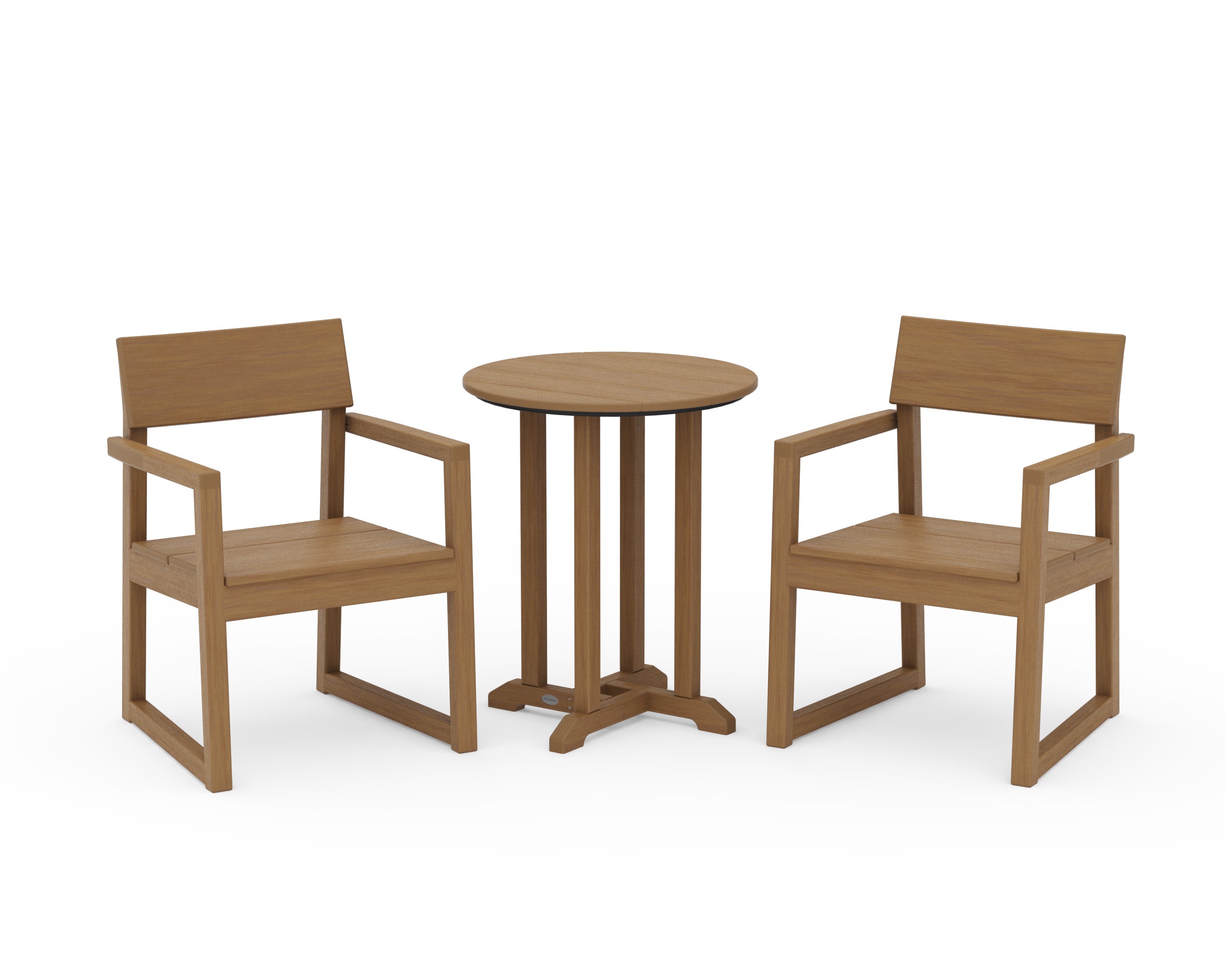 EDGE 3-Piece Round Bistro Dining Set in Natural