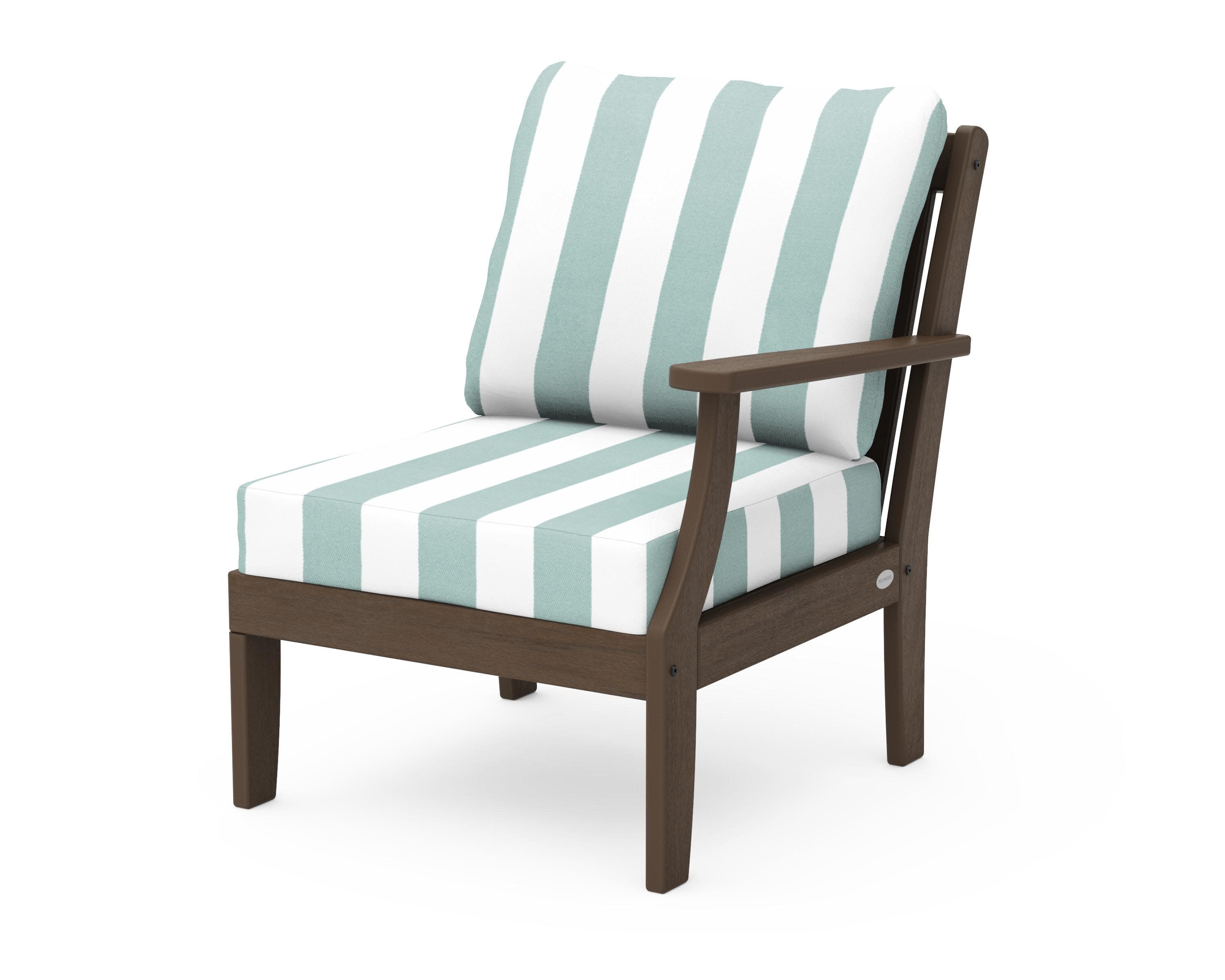 Braxton Modular Right Arm Chair in Kona / Cabana Stripe Glacier Spa