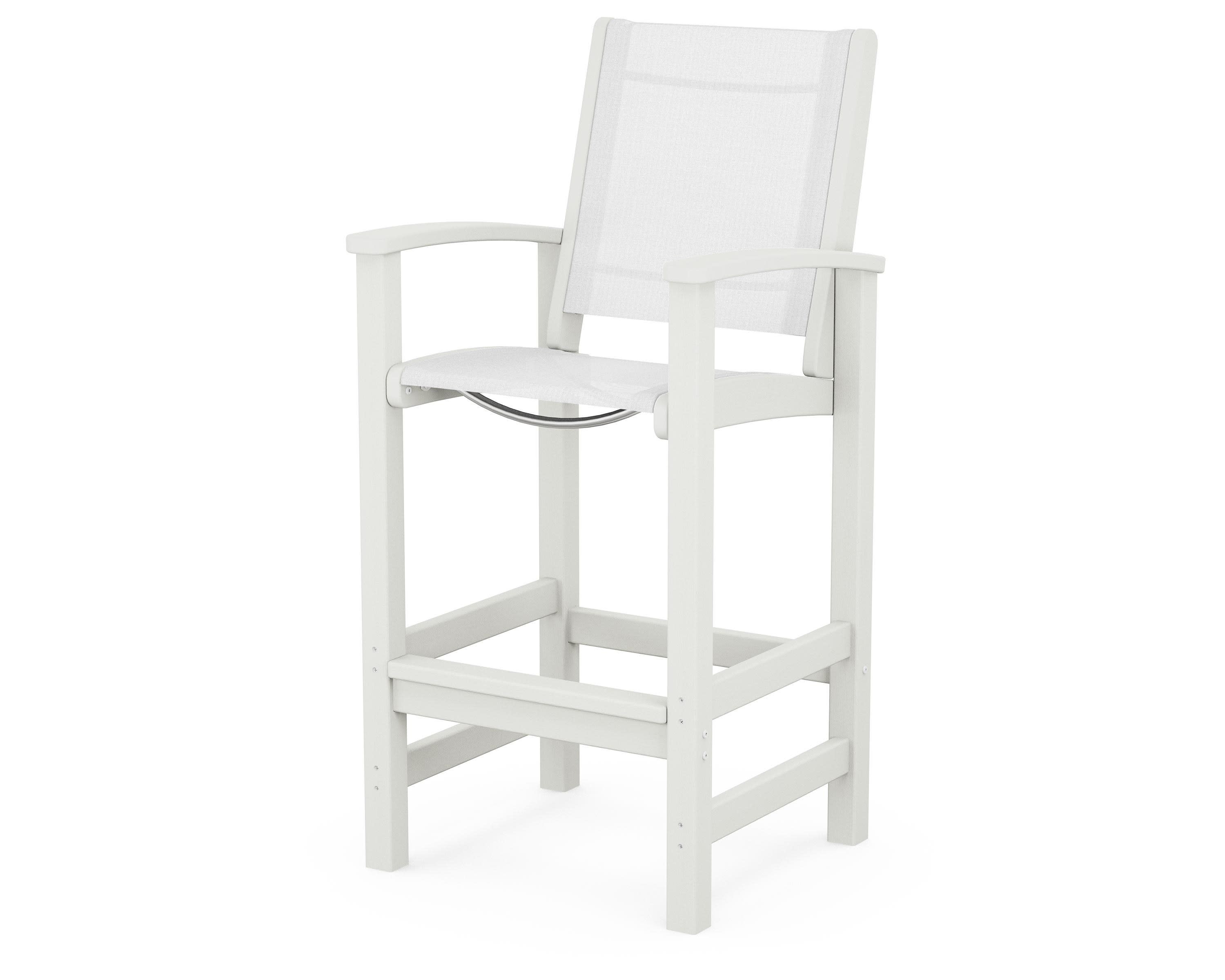 Coastal Bar Chair in Vintage White / White Sling