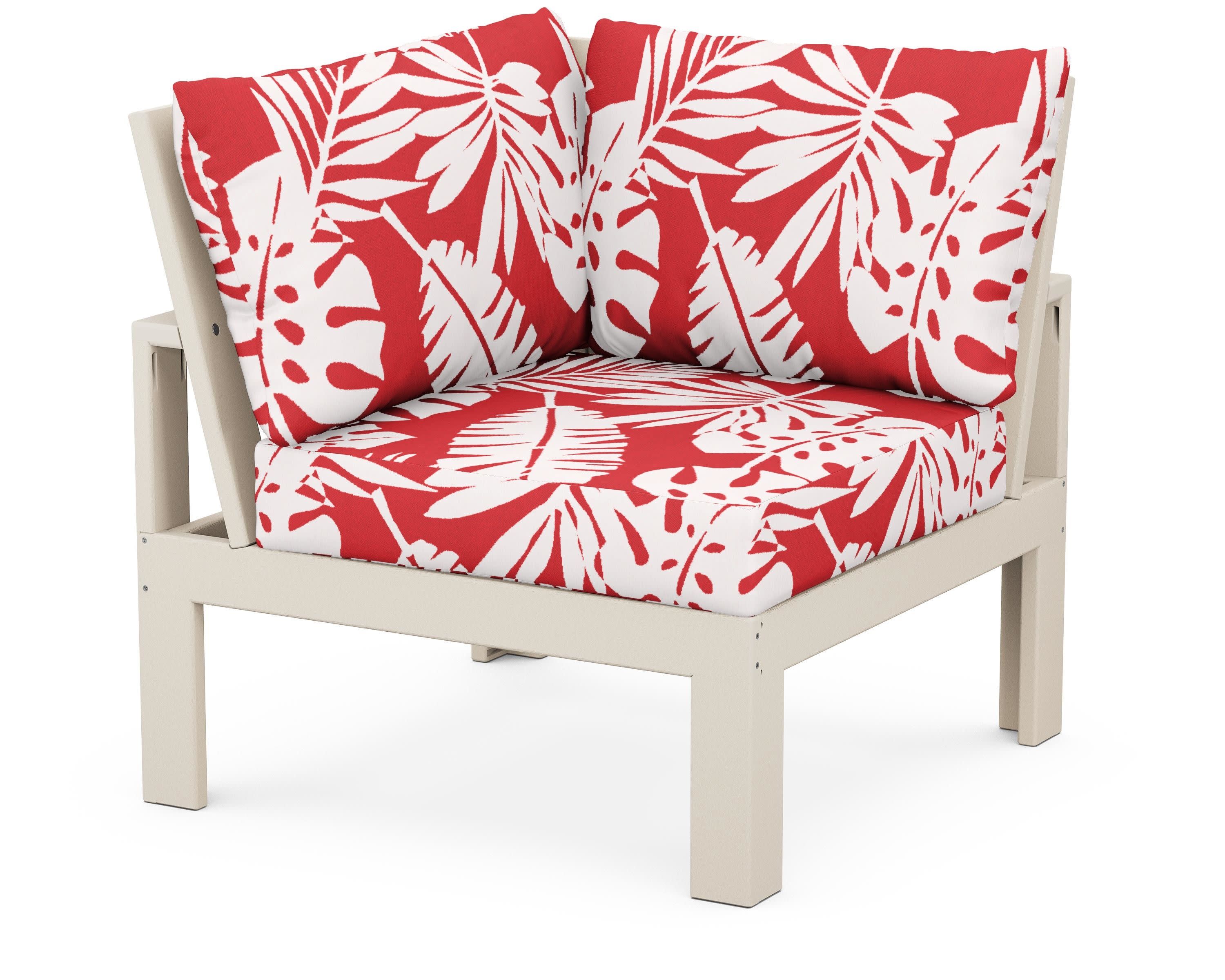 Modular Corner Chair in Sand / Leaf Crimson