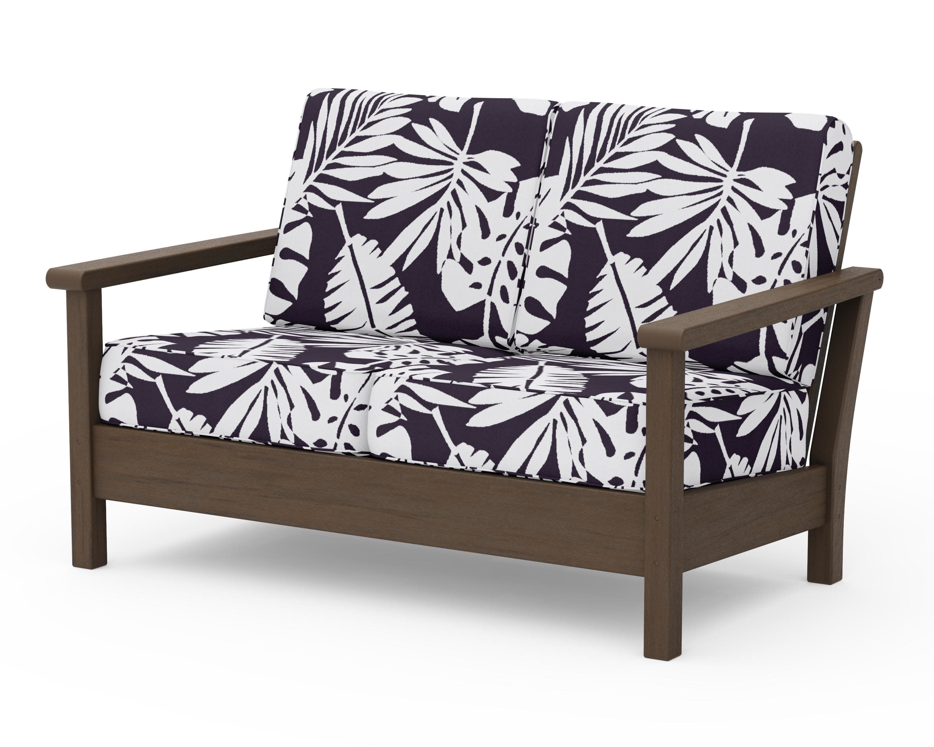 Harbour Deep Seating Loveseat in Kona / Leaf Navy