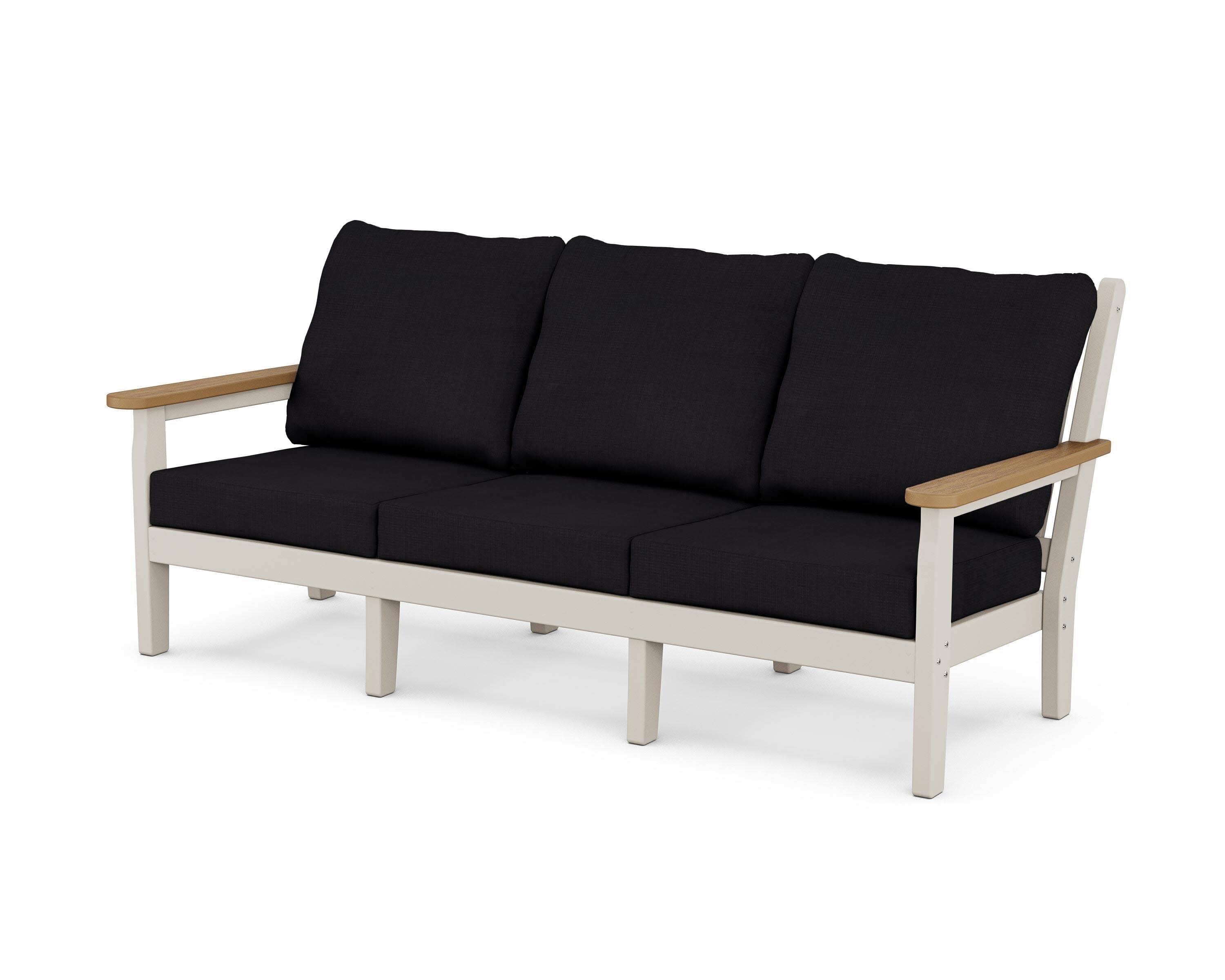 Chippendale Deep Seating Sofa in Sand / Natural / Midnight Linen