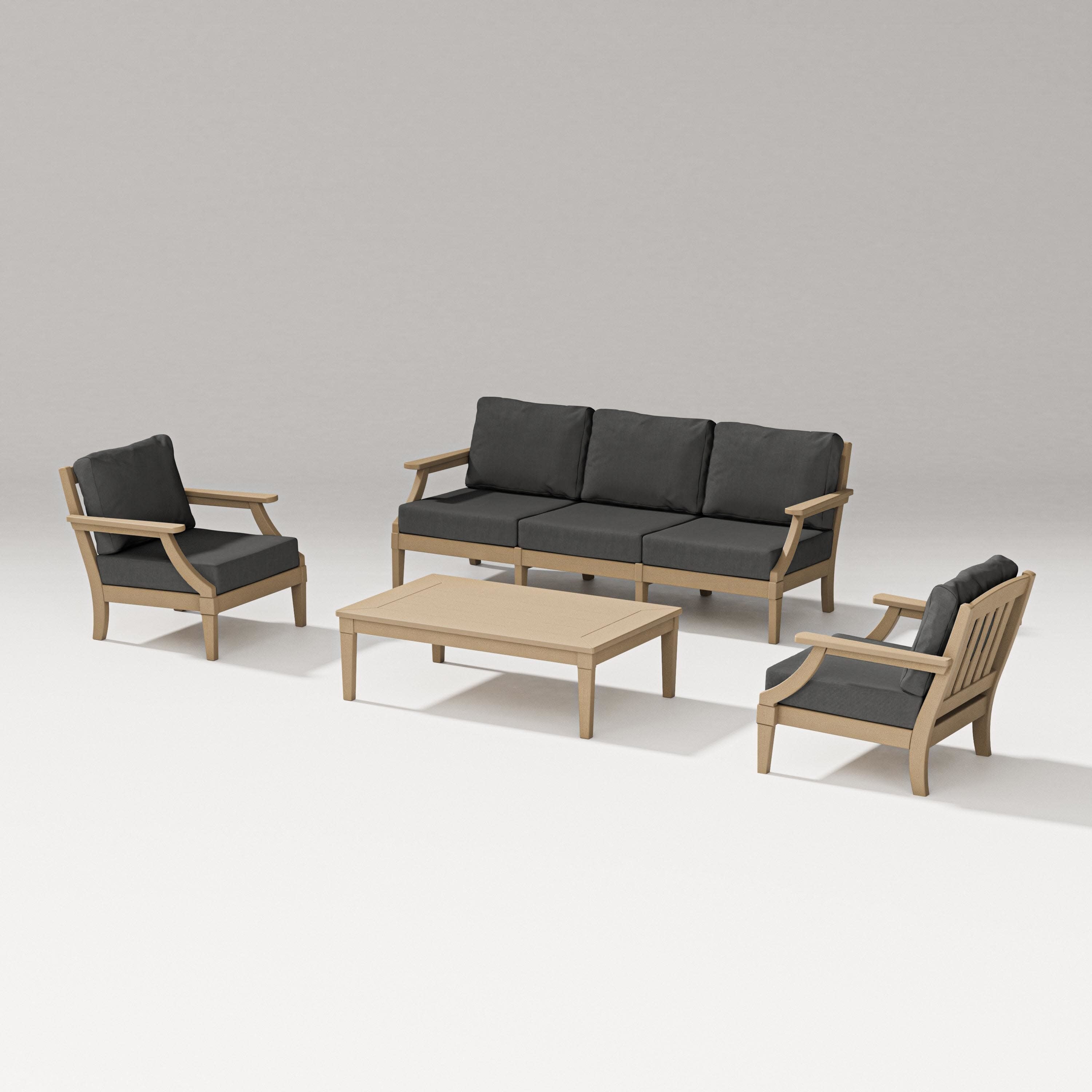 Estate 4-Piece Lounge Sofa Set in Vintage Sahara / Spectrum Carbon