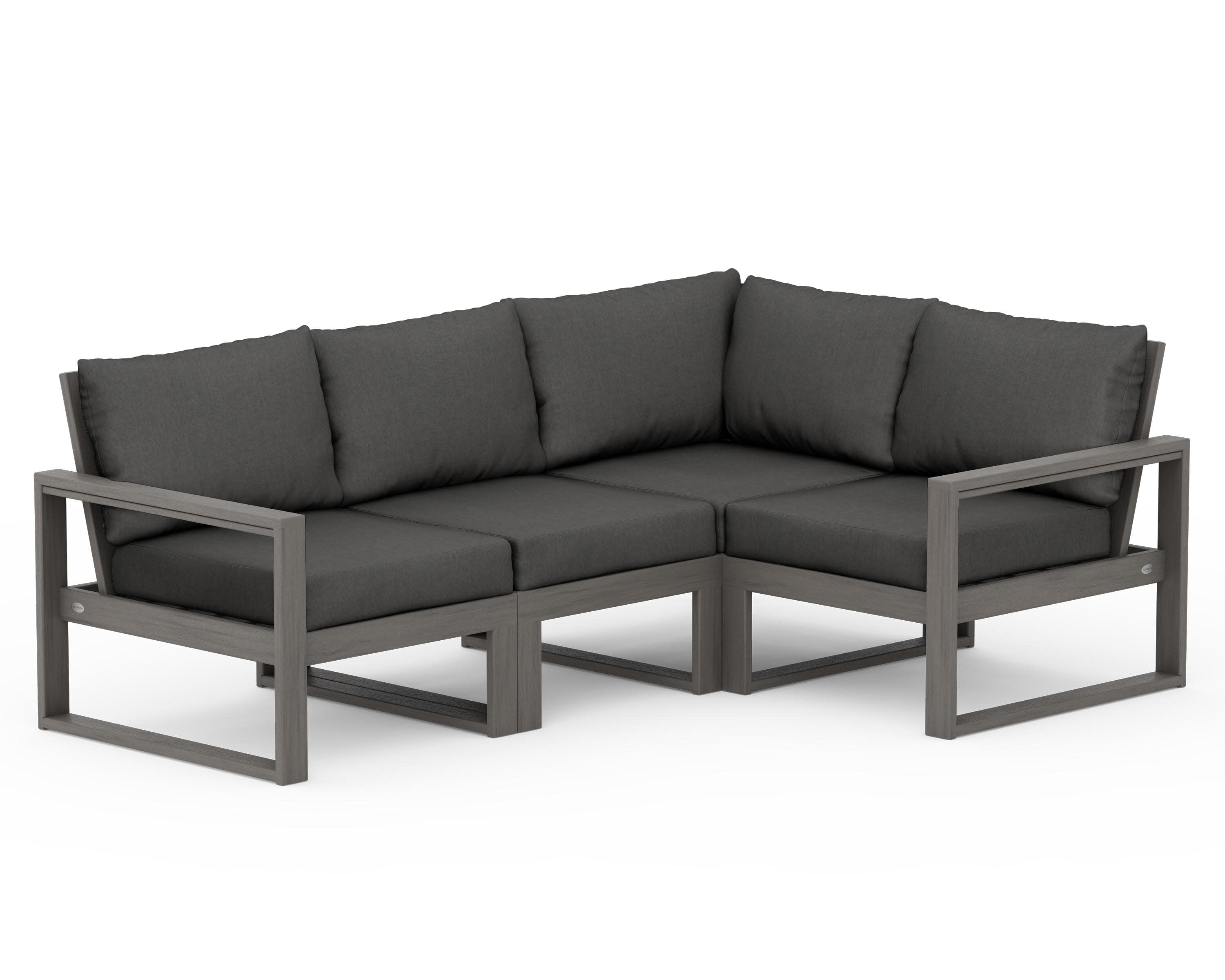 EDGE 4-Piece Modular Deep Seating Set in Driftwood / Spectrum Carbon