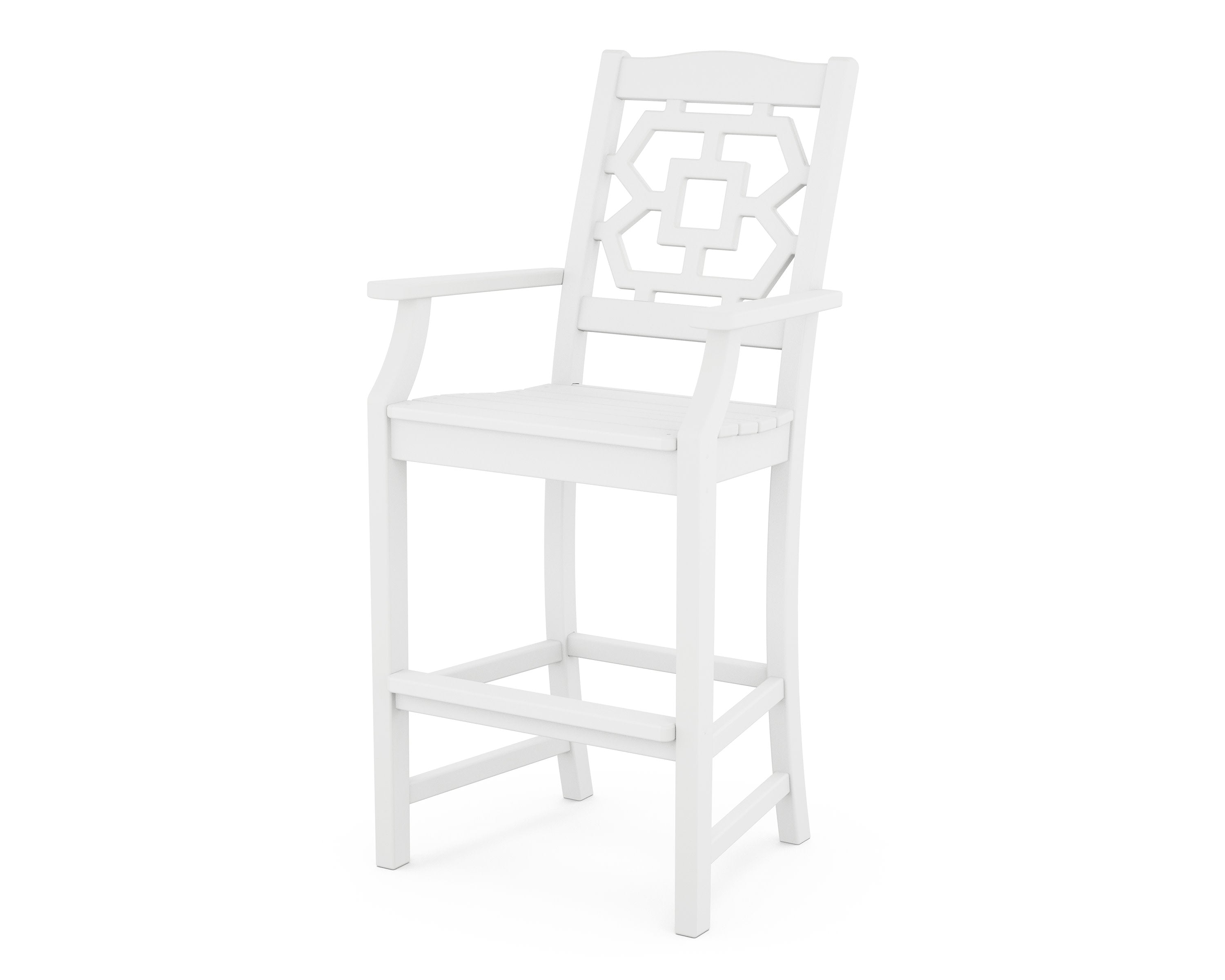 Chinoiserie Bar Arm Chair in White