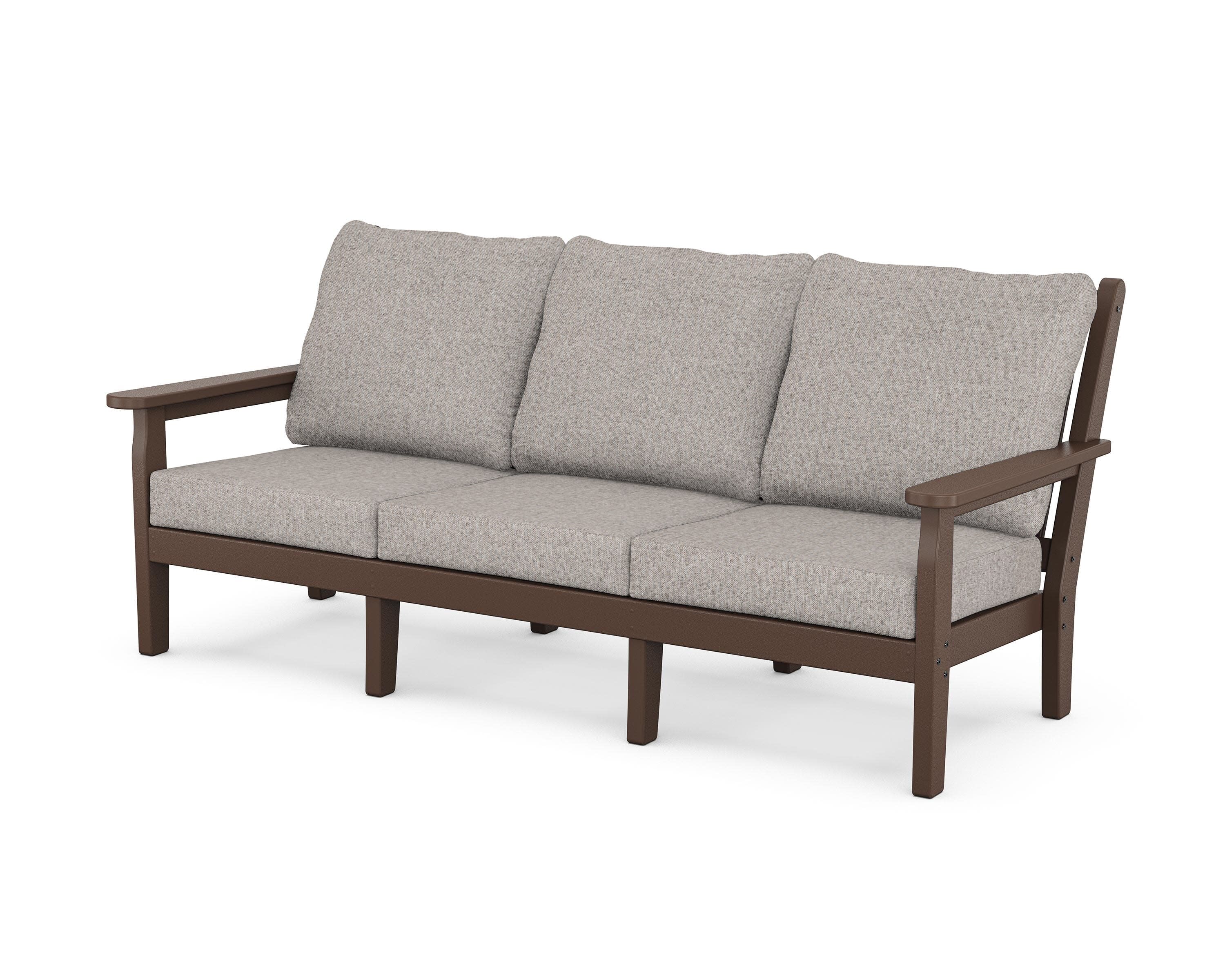 Chippendale Deep Seating Sofa in Mahogany / Weathered Tweed