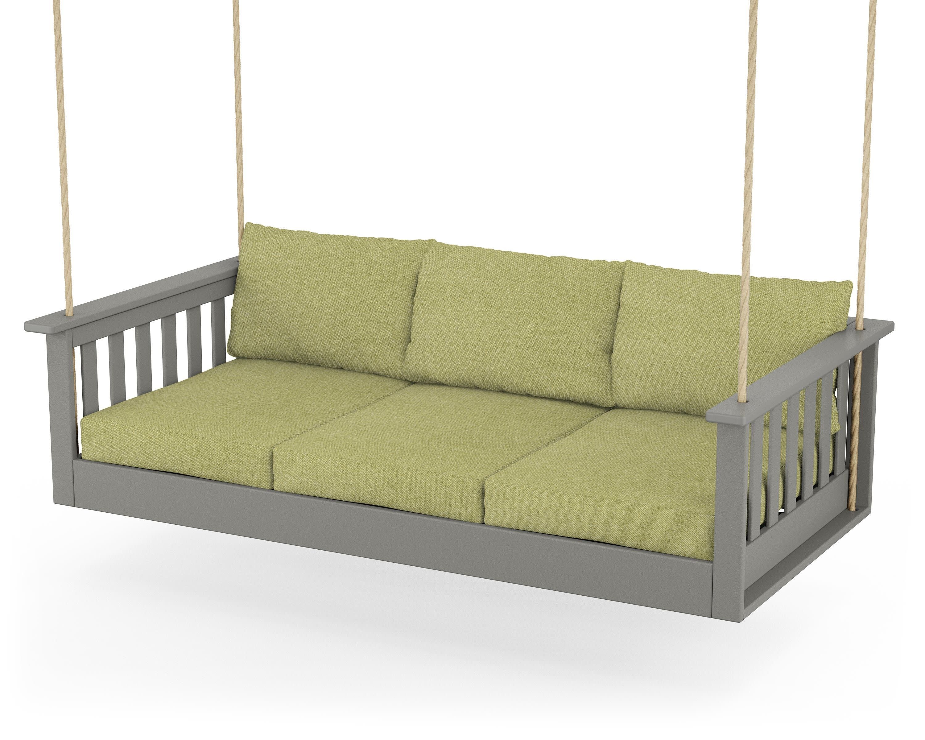 Vineyard Daybed Swing in Slate Grey / Chartreuse Boucle