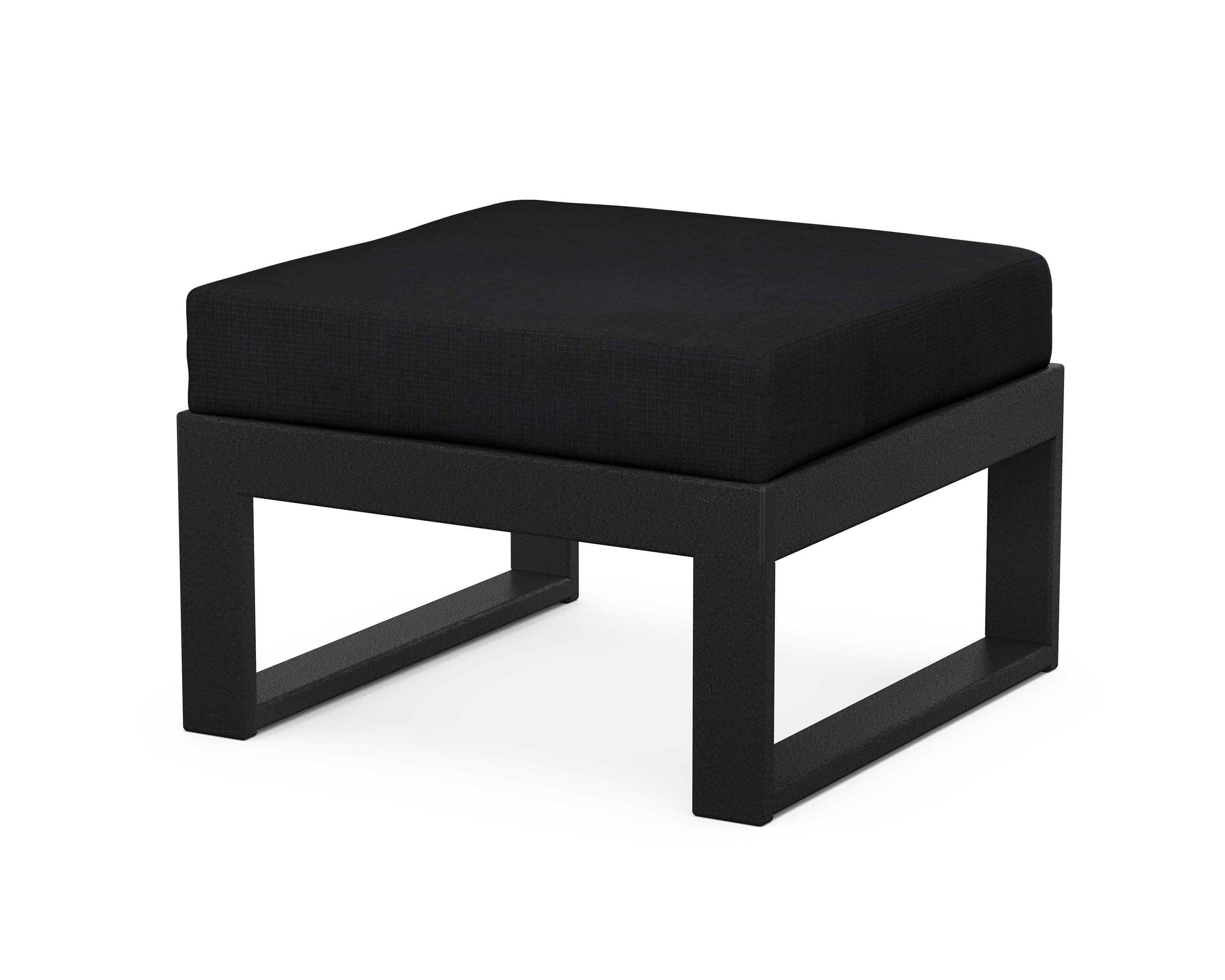 Modular Ottoman - Modern in Black / Midnight Linen