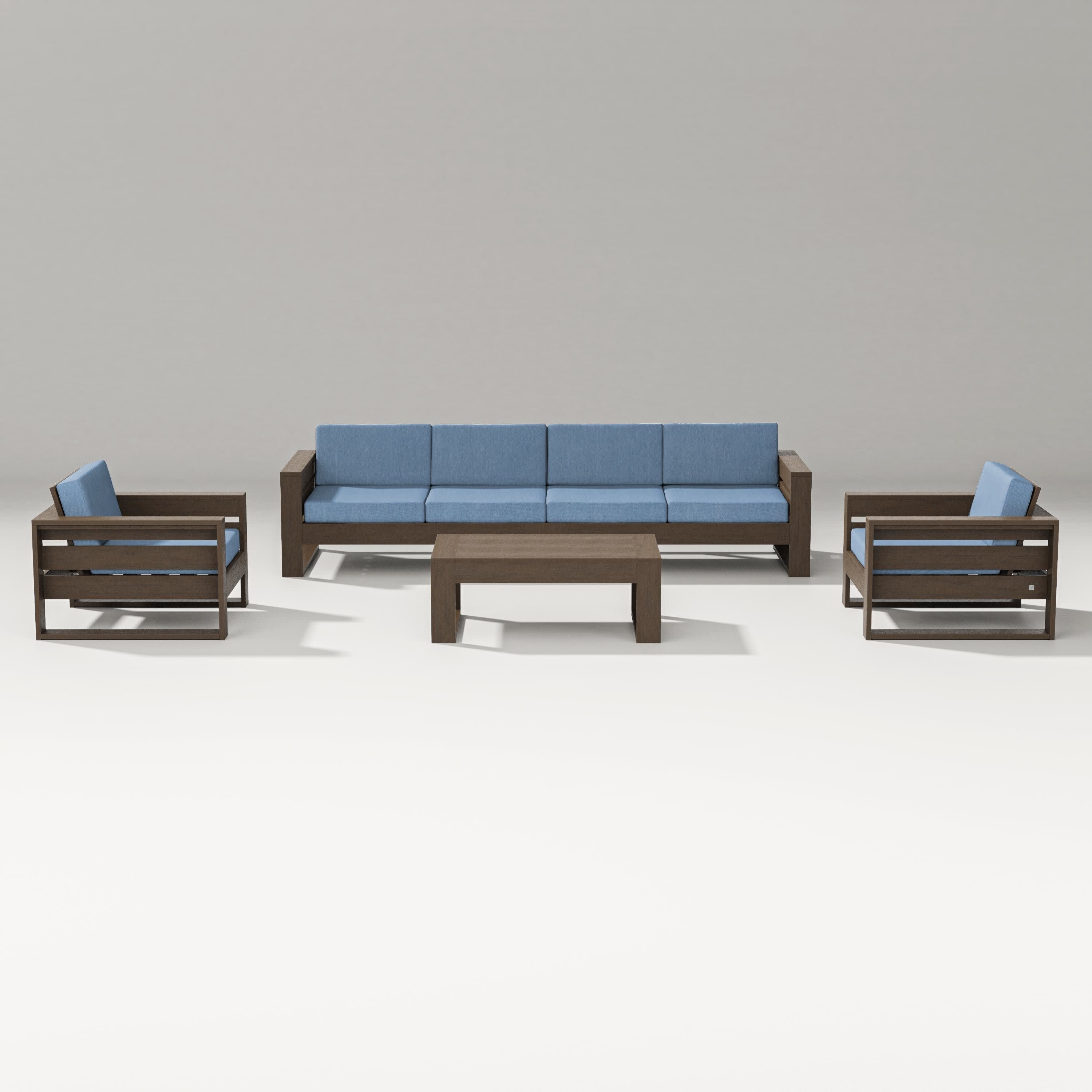 Latitude 5-Piece Lounge Sofa Set in Kona / Sky Blue