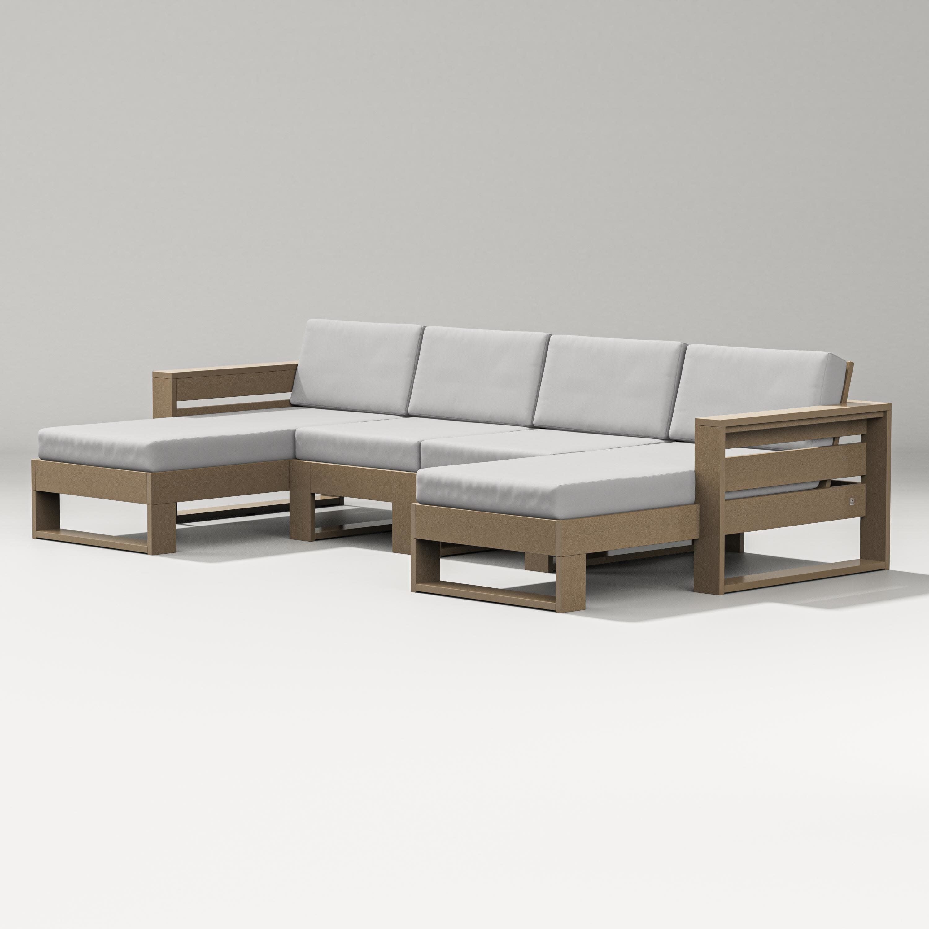 Latitude Double Chaise Sectional in Vintage Sahara / Diamond in the Rough