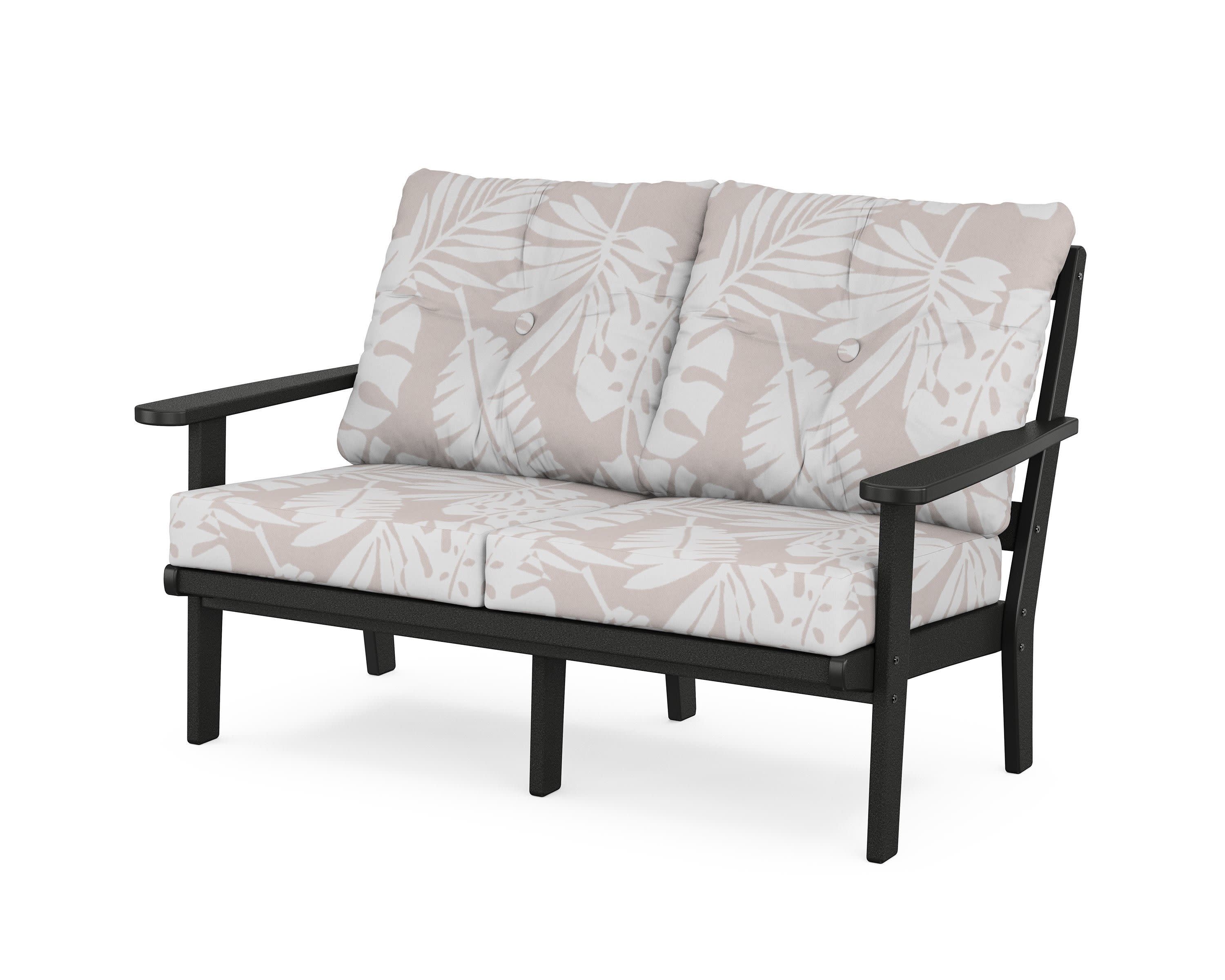 Mission Deep SeatingLoveseat in Black / Leaf Dune Burlap