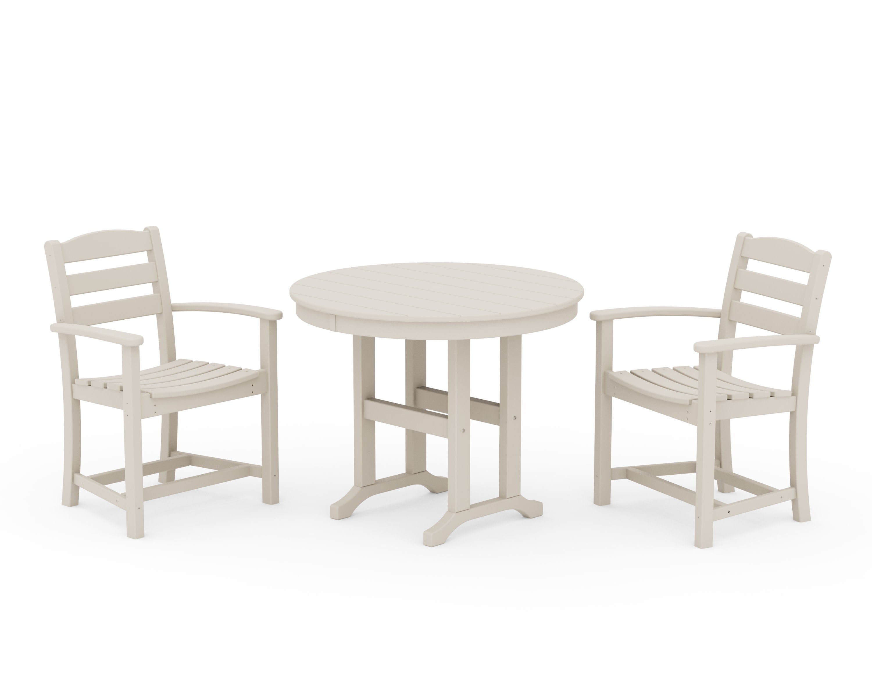 La Casa Caf 3-Piece Round Dining Set in Sand