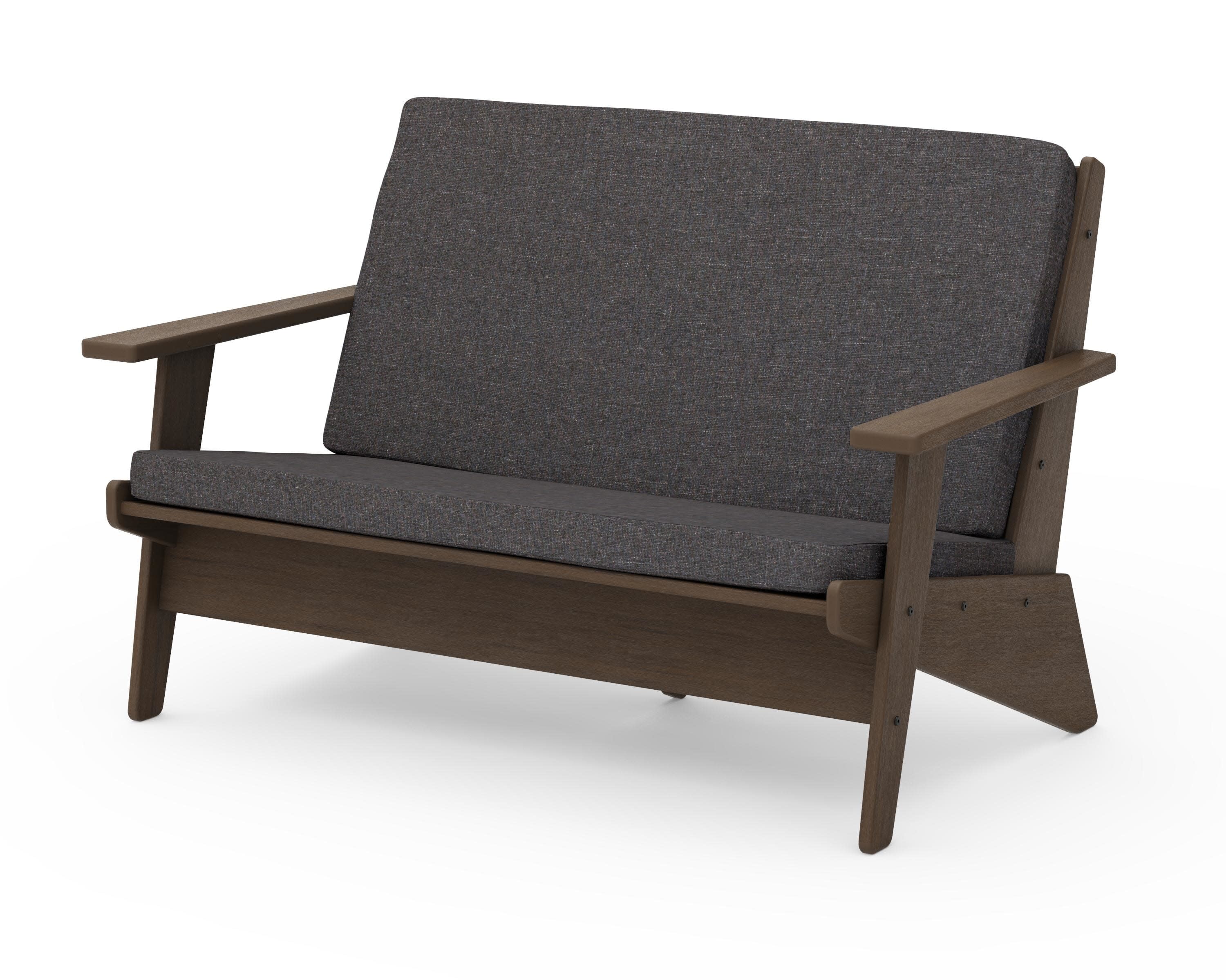 Riviera Modern Lounge Loveseat in Kona / Ash Charcoal