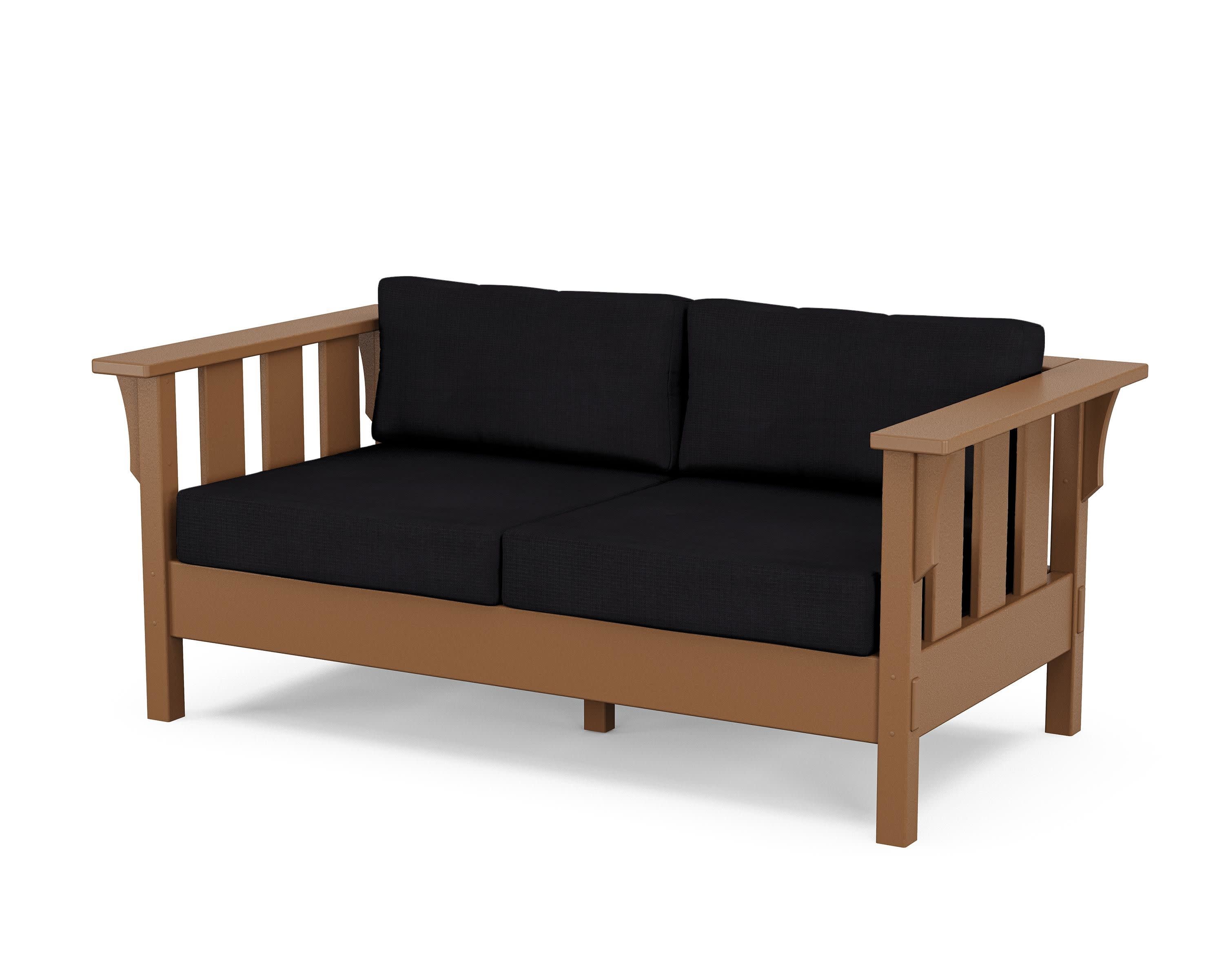 Acadia Deep Seating Loveseat in Teak / Midnight Linen