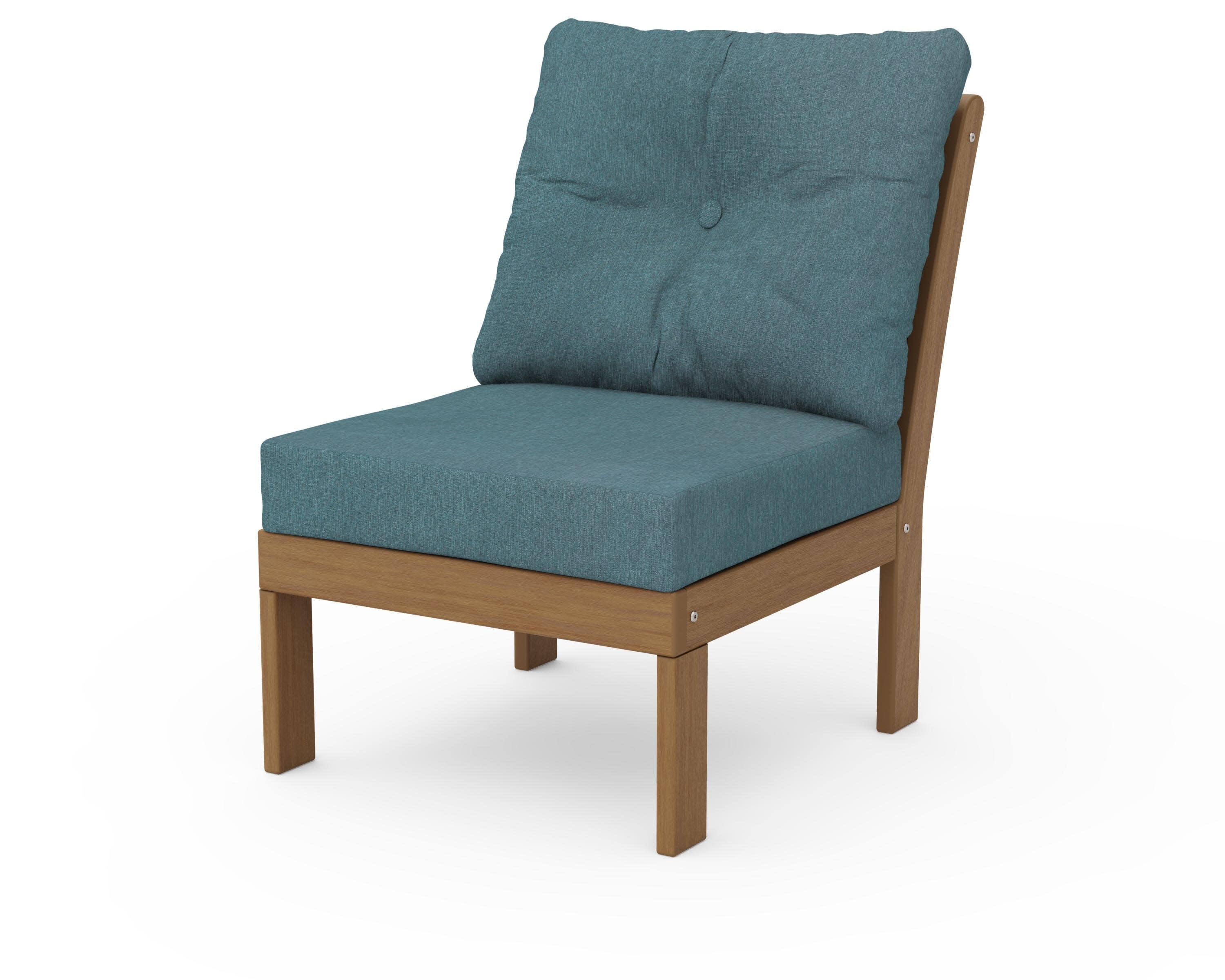 Vineyard Modular Armless Chair in Natural / Ocean Teal