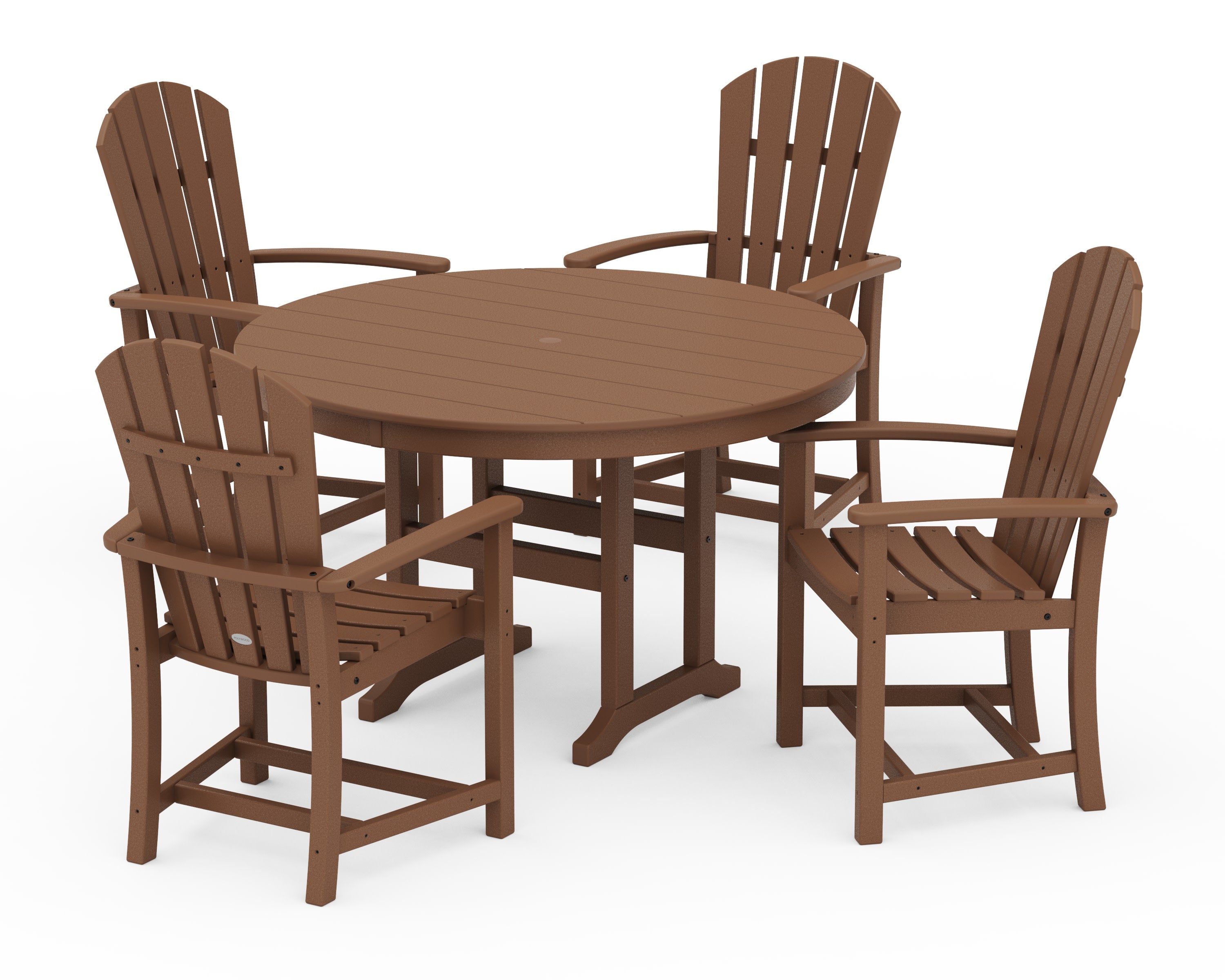 Palm Coast 5-Piece Round Farmhouse Dining Set in Teak