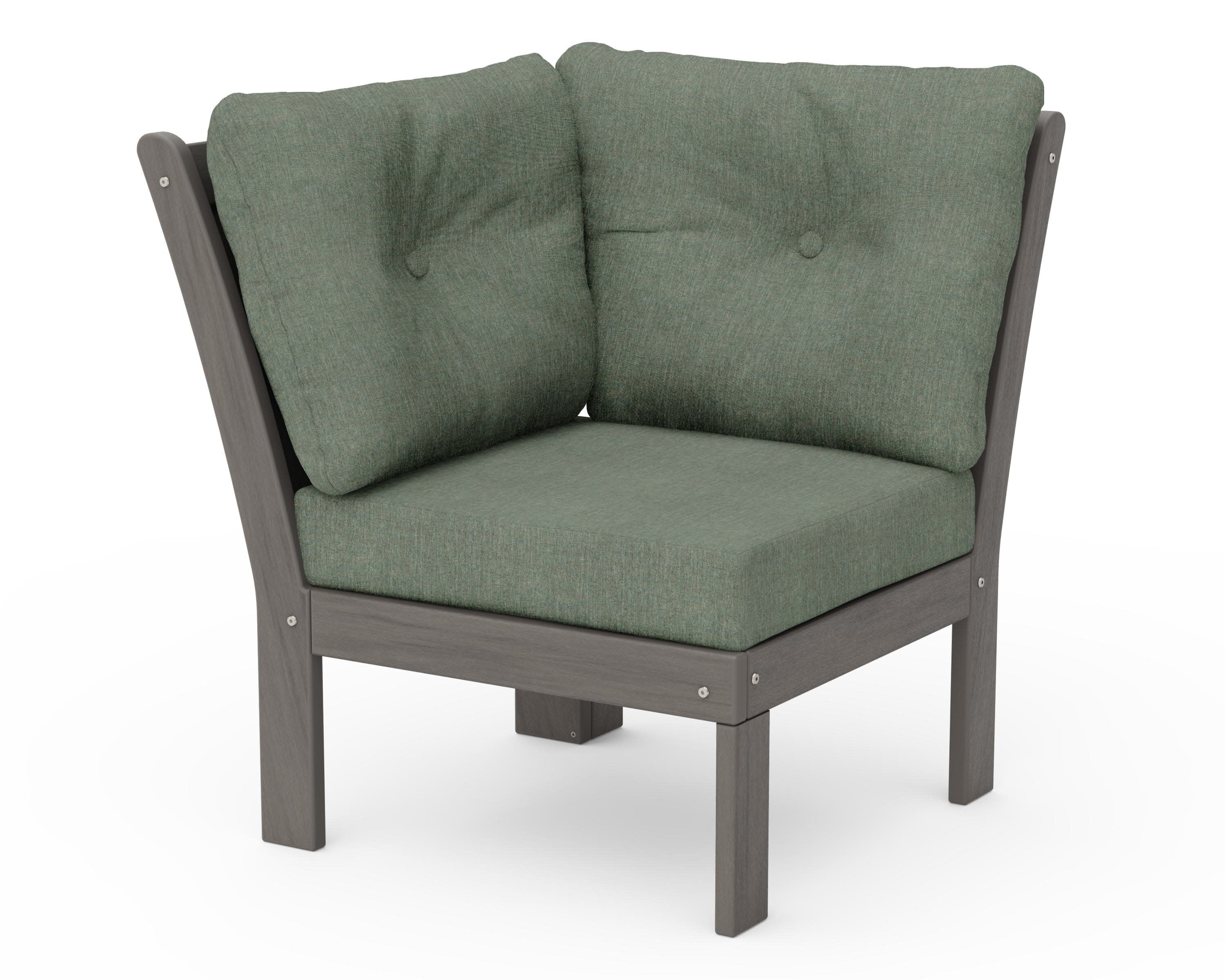 Vineyard Modular Corner Chair in Driftwood / Cast Sage