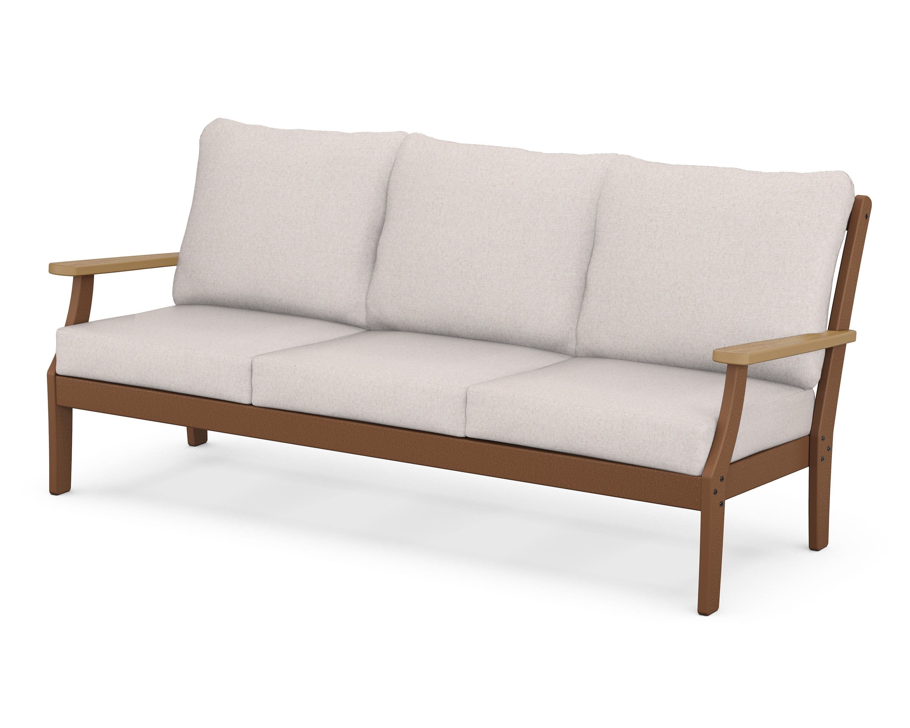 Braxton Deep Seating Sofa in Teak / Natural / Dune Burlap