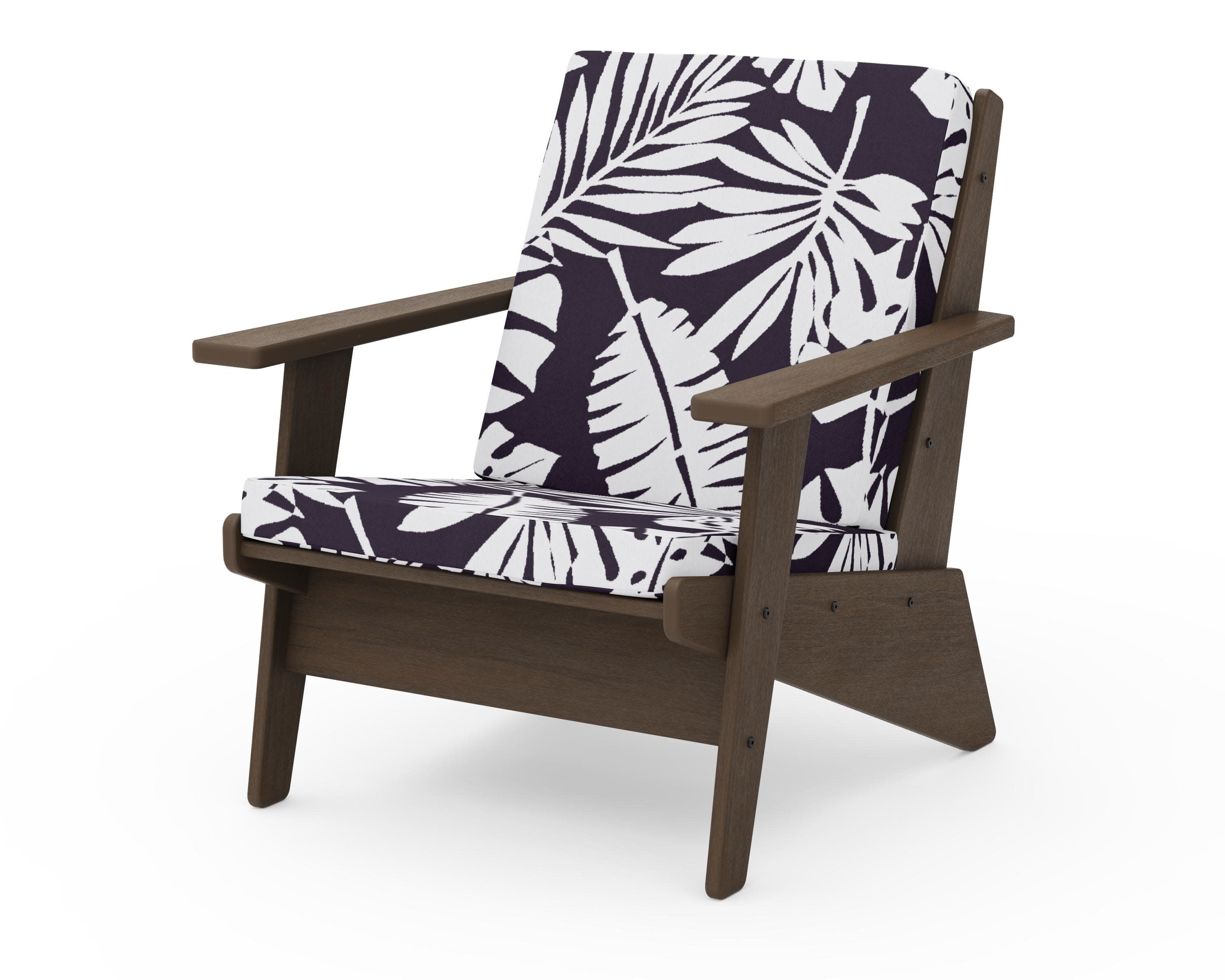 Riviera Modern Lounge Chair in Kona / Leaf Navy