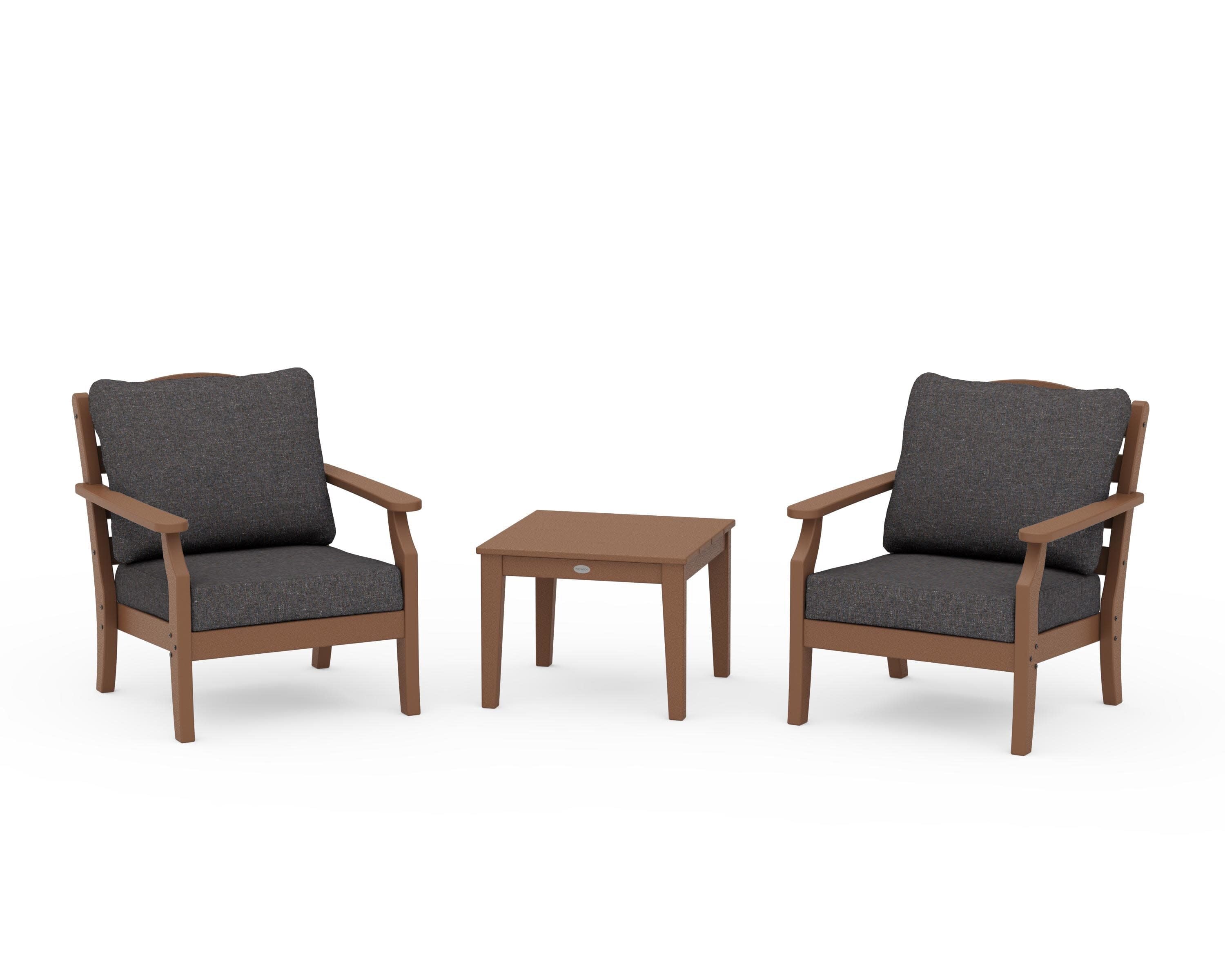 Savannah 3-Piece Deep Seating Set in Teak / Ash Charcoal