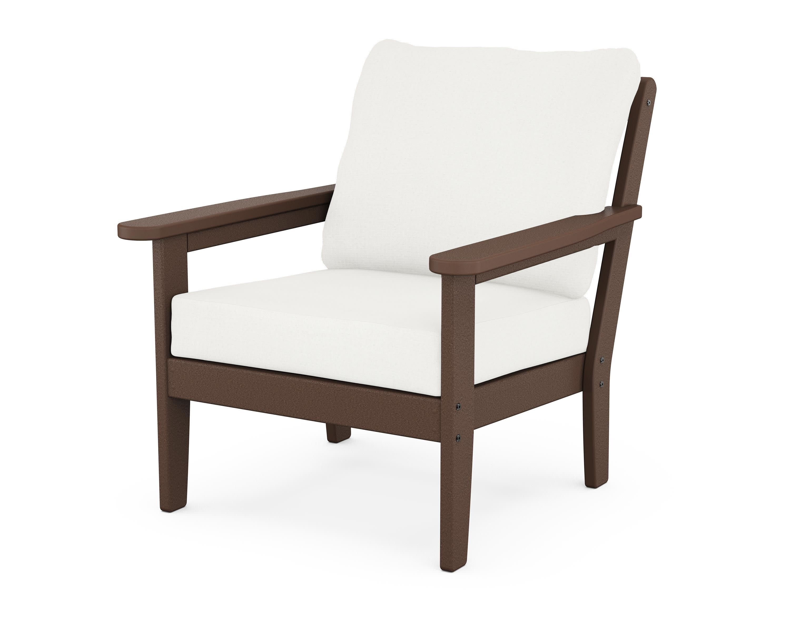 Cottage Deep Seating Chair in Mahogany / Natural Linen