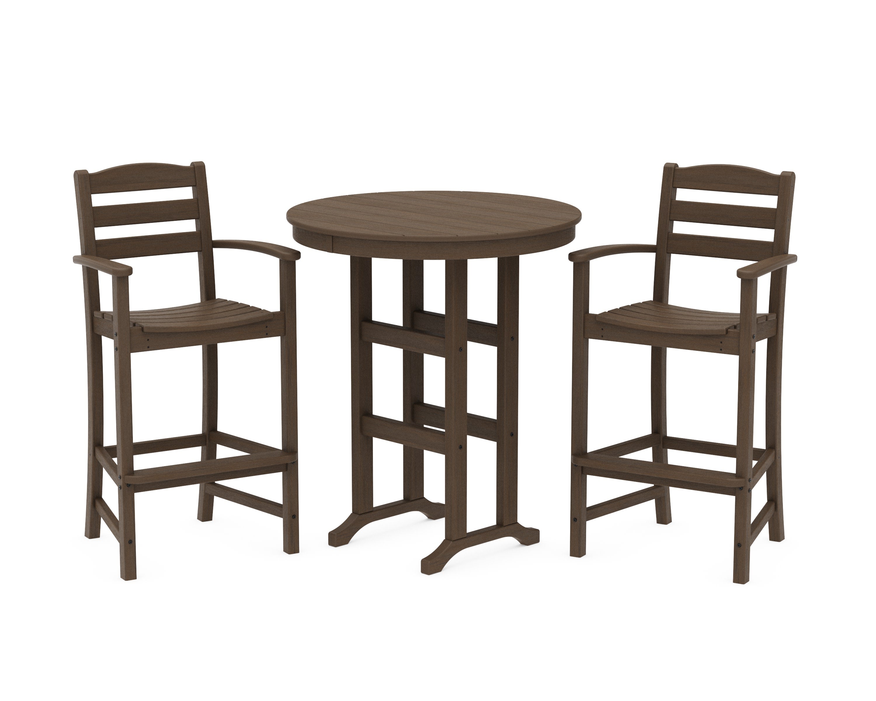 La Casa Caf 3-Piece Round Farmhouse Bar Set in Kona