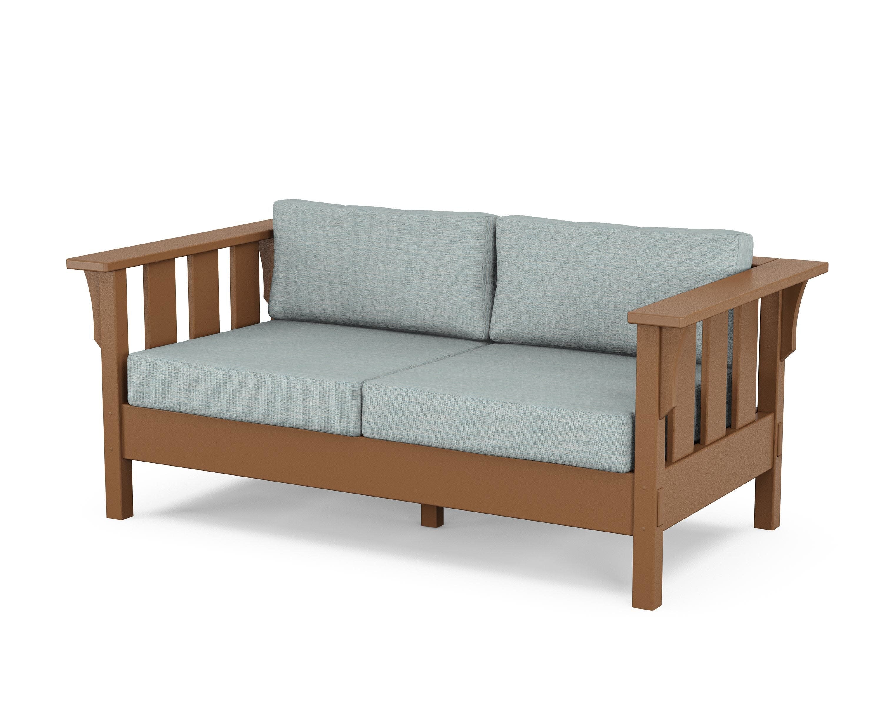 Acadia Deep Seating Loveseat in Teak / Soothe Mist