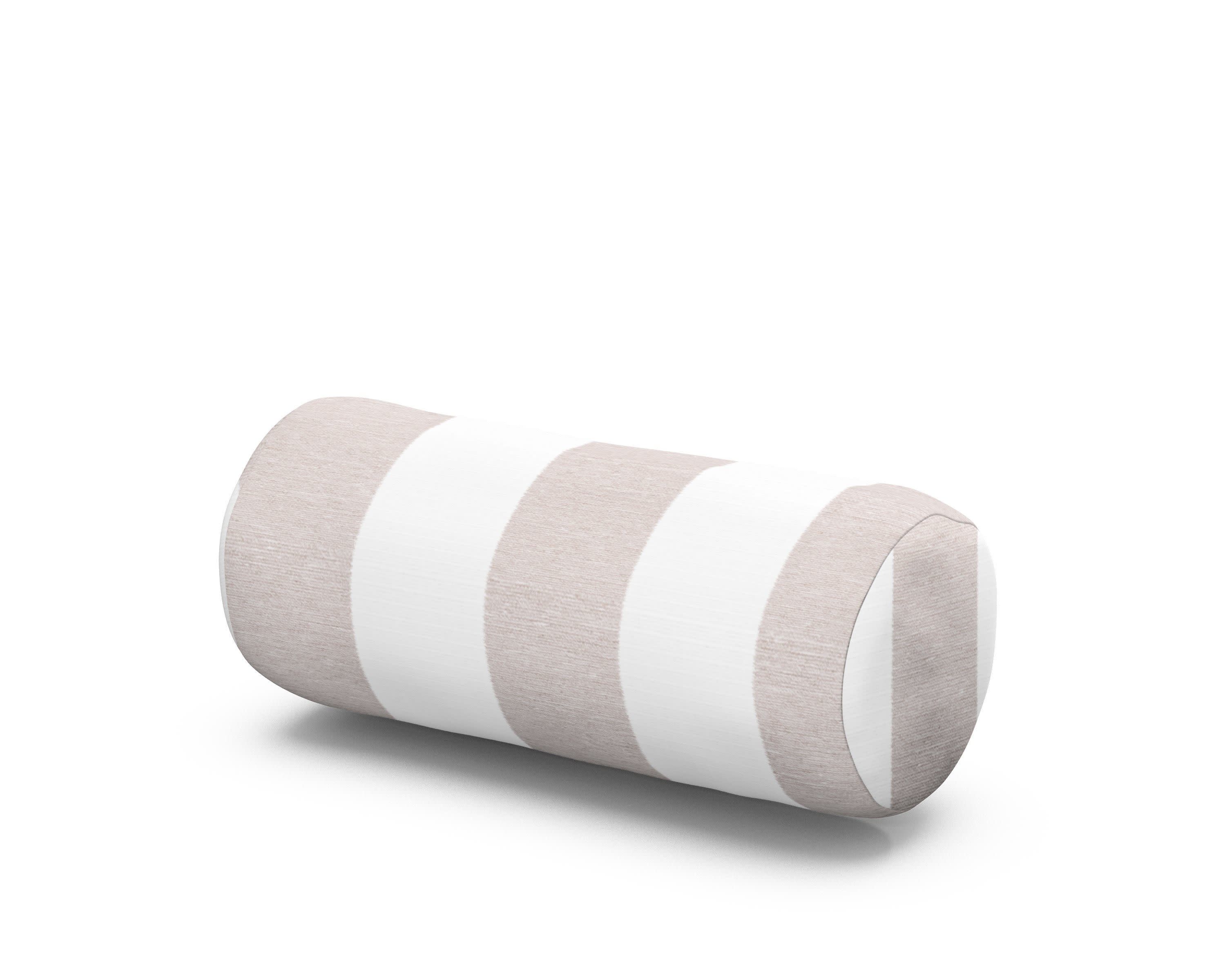Headrest Pillow - Extended One Strap in Cabana Stripe Dune Burlap