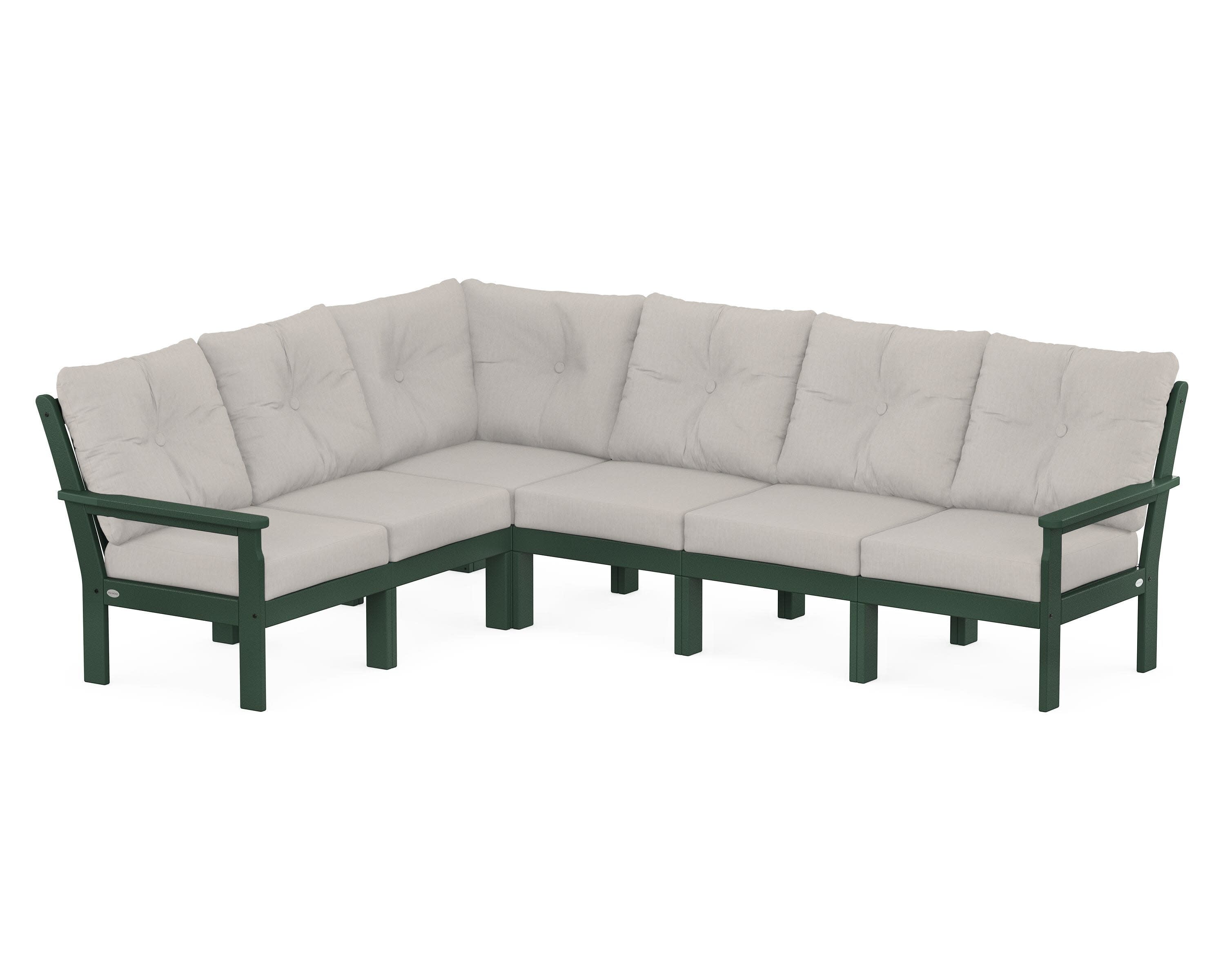 Vineyard 6-Piece Sectional in Green / Cast Ash