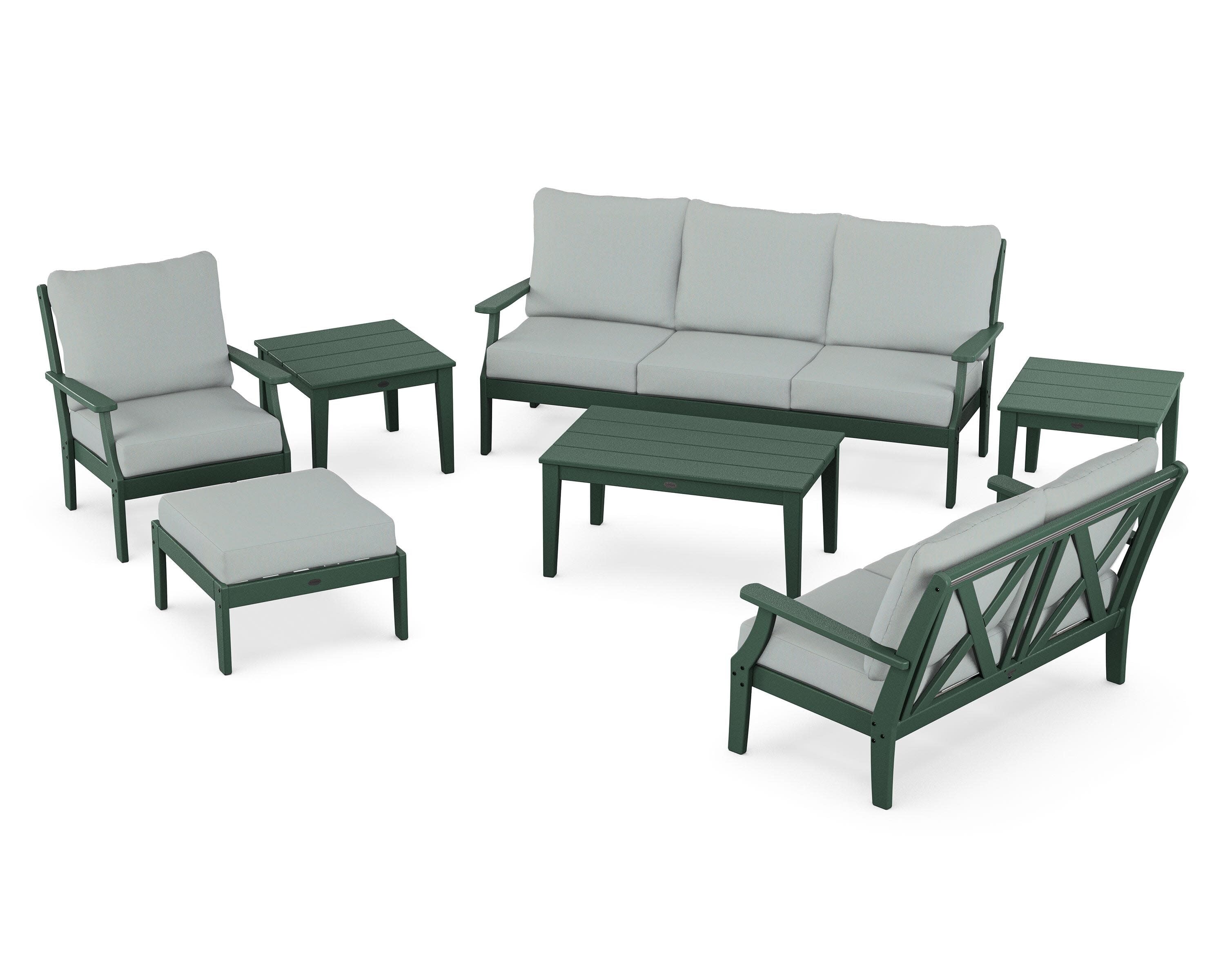 Braxton 7-Piece Deep Seating Set in Green / Spa