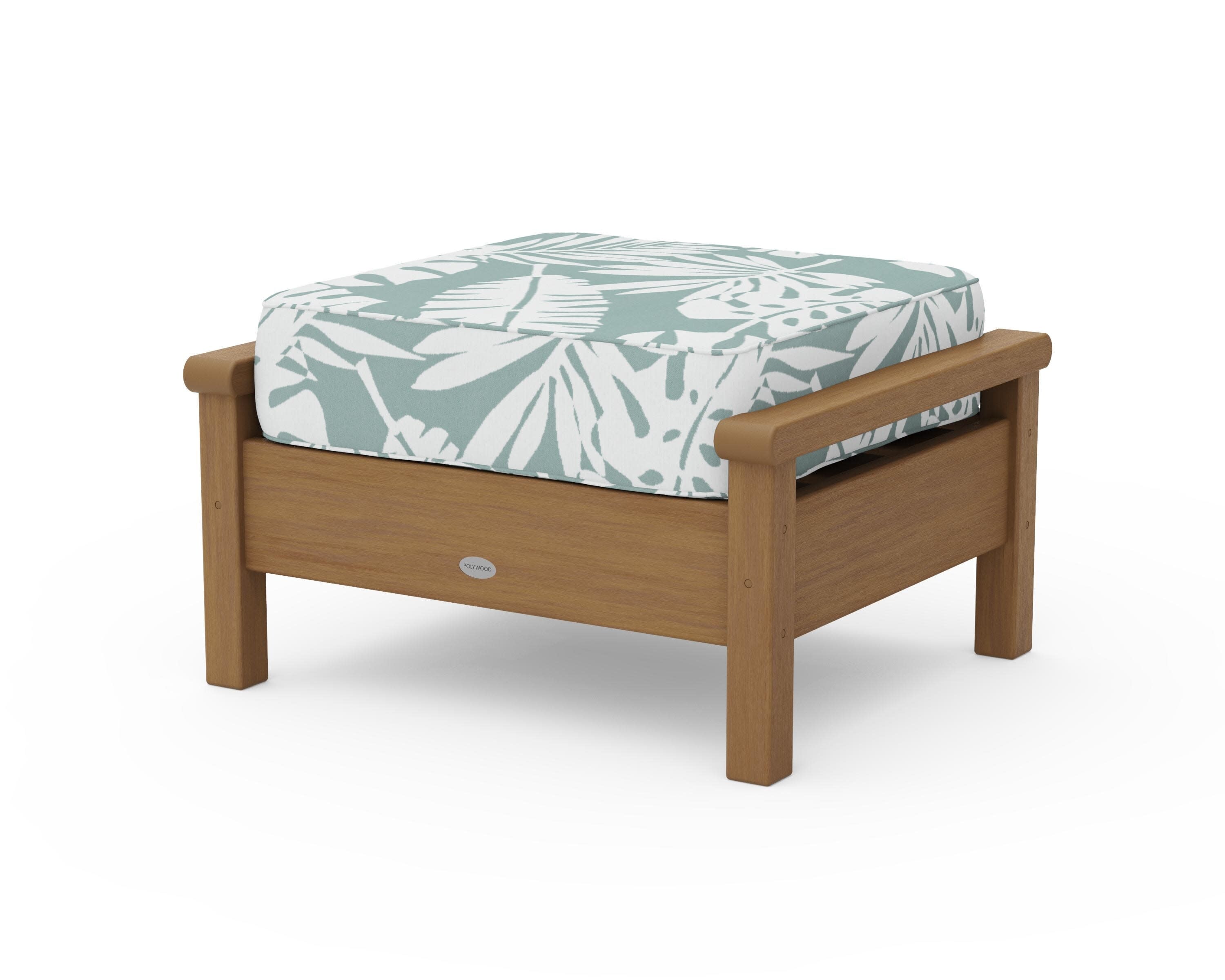 Harbour Deep Seating Ottoman in Natural / Leaf Glacier Spa