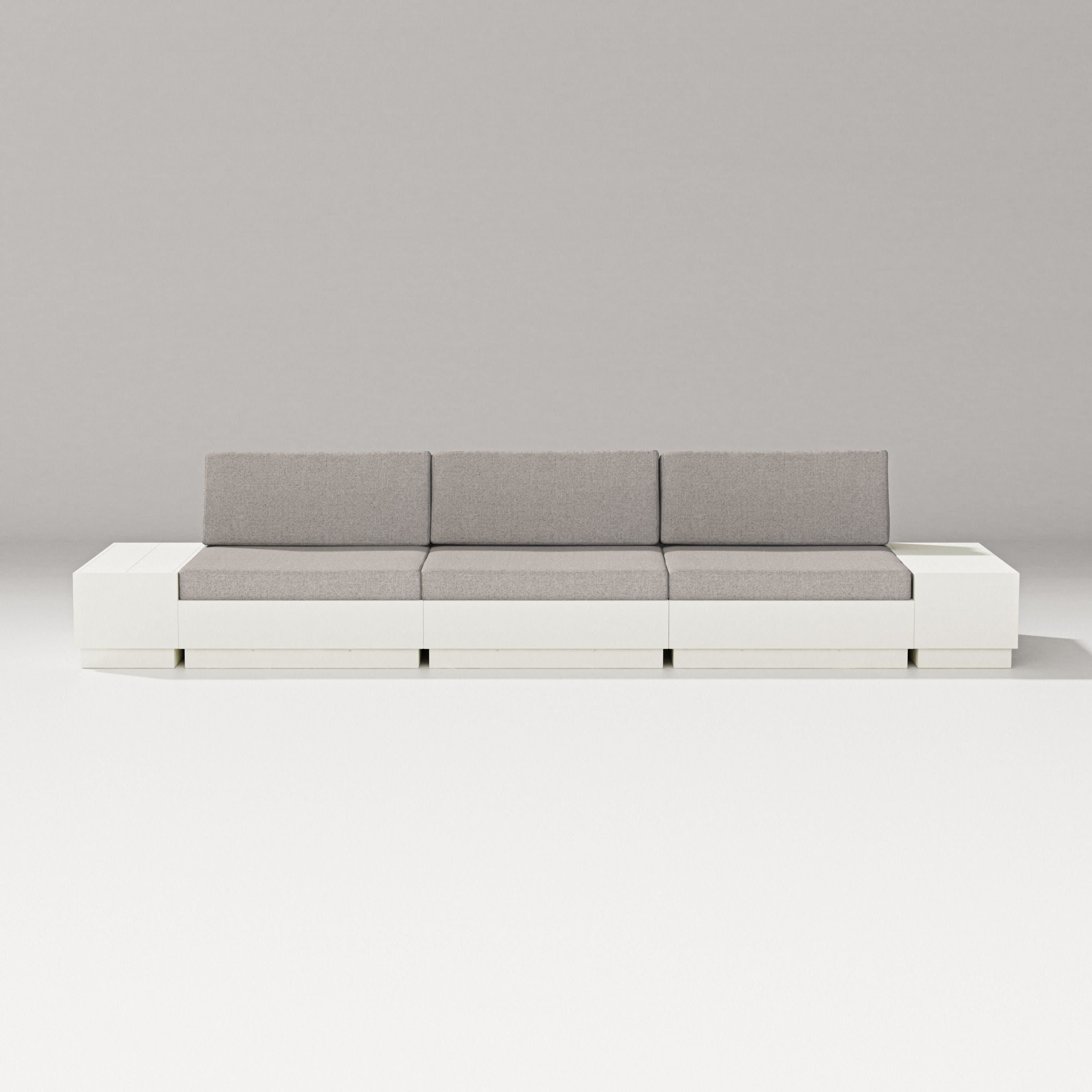 Elevate Straight Sectional in Vintage White / Weathered Tweed
