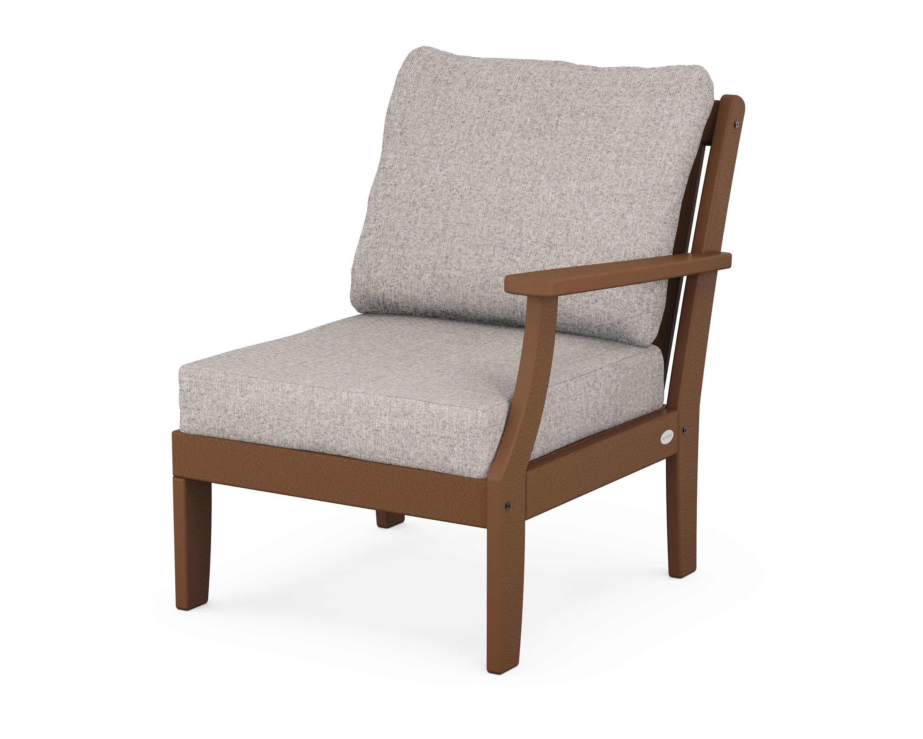 Braxton Modular Right Arm Chair in Teak / Weathered Tweed