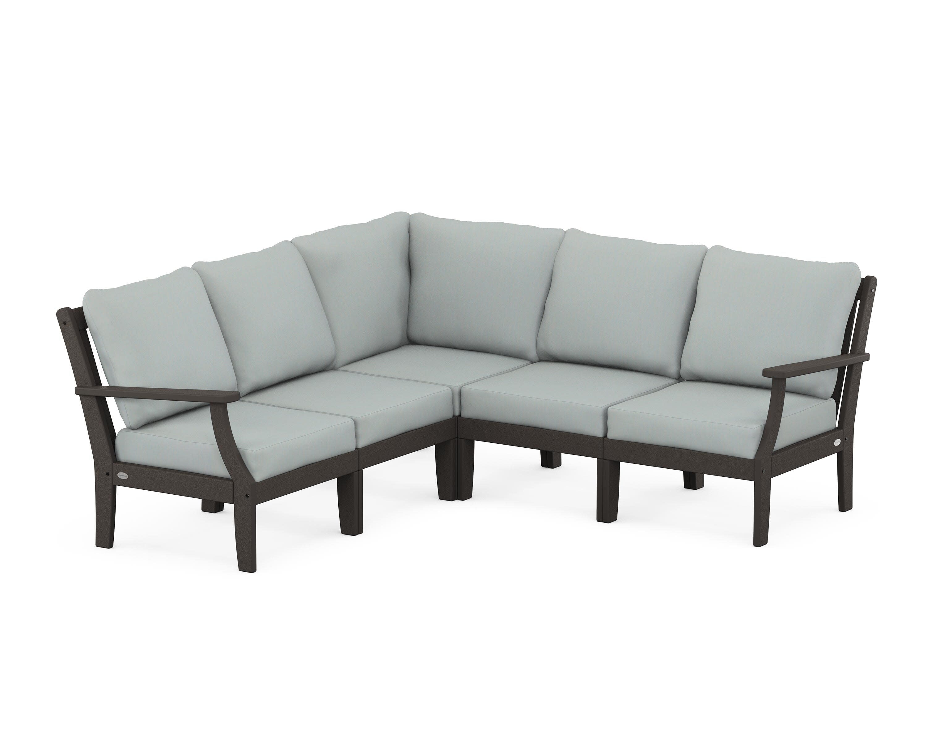 Braxton Modular 5-Piece Deep Seating Set in Vintage Coffee / Spa