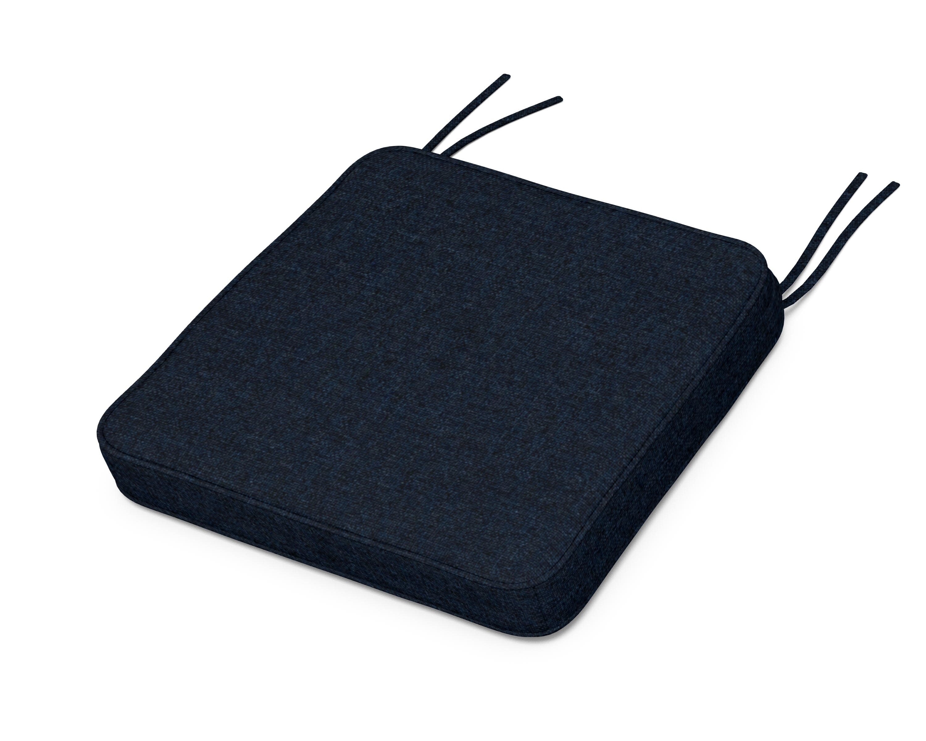 Chinoiserie Side Chair Seat Cushion in Marine Indigo