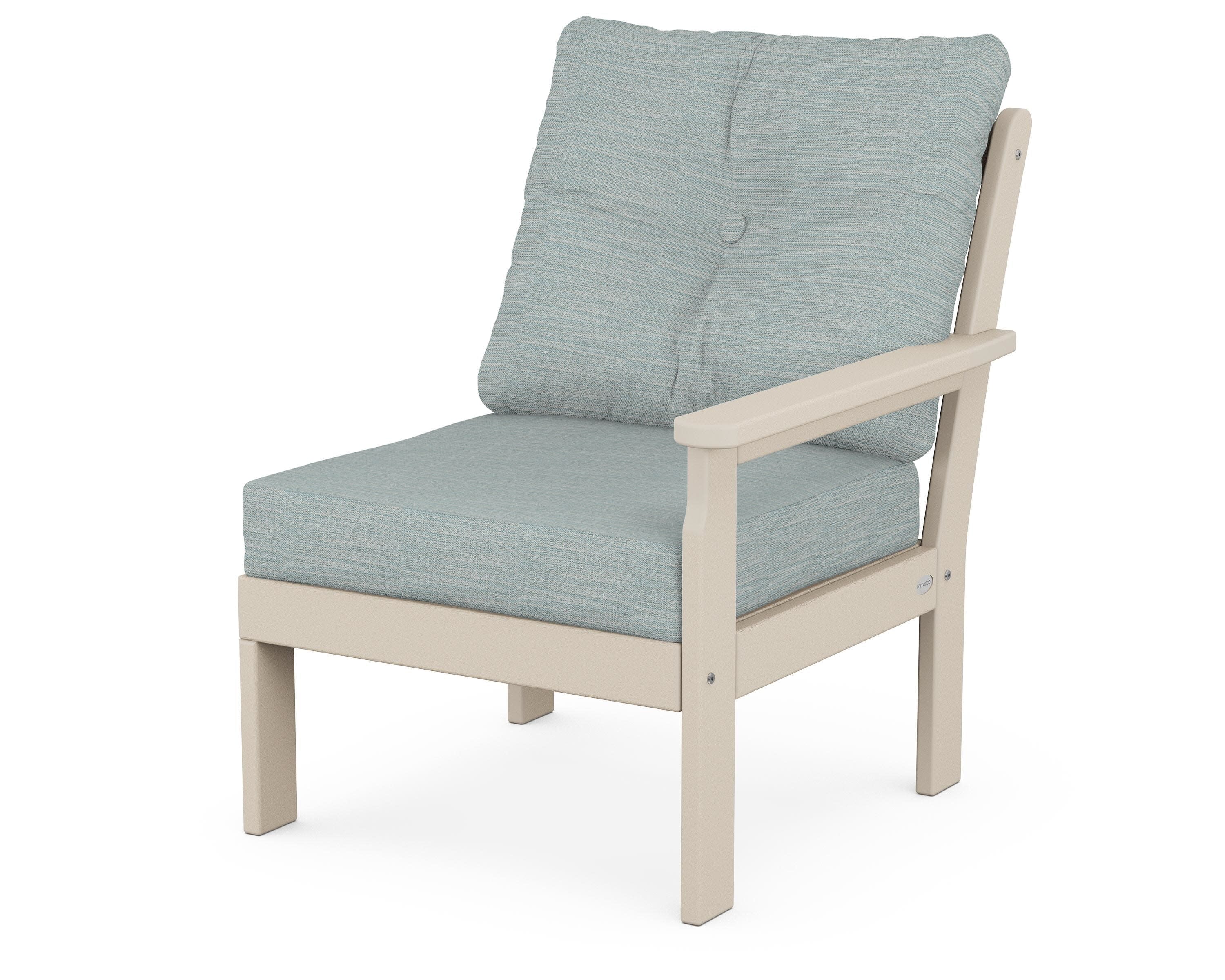 Vineyard Modular Right Arm Chair in Sand / Soothe Mist
