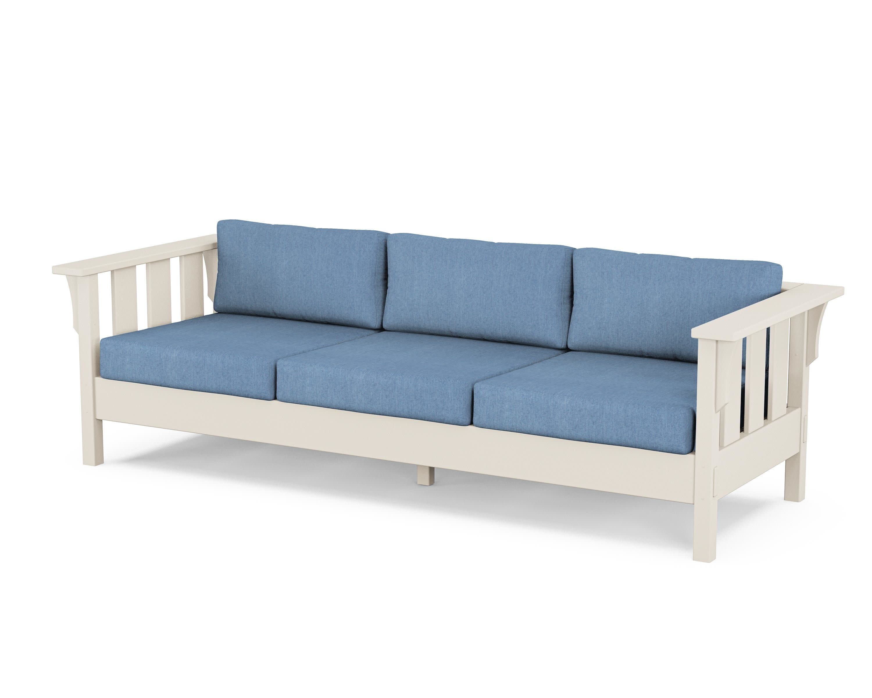 Acadia Deep Seating Sofa in Sand / Sky Blue