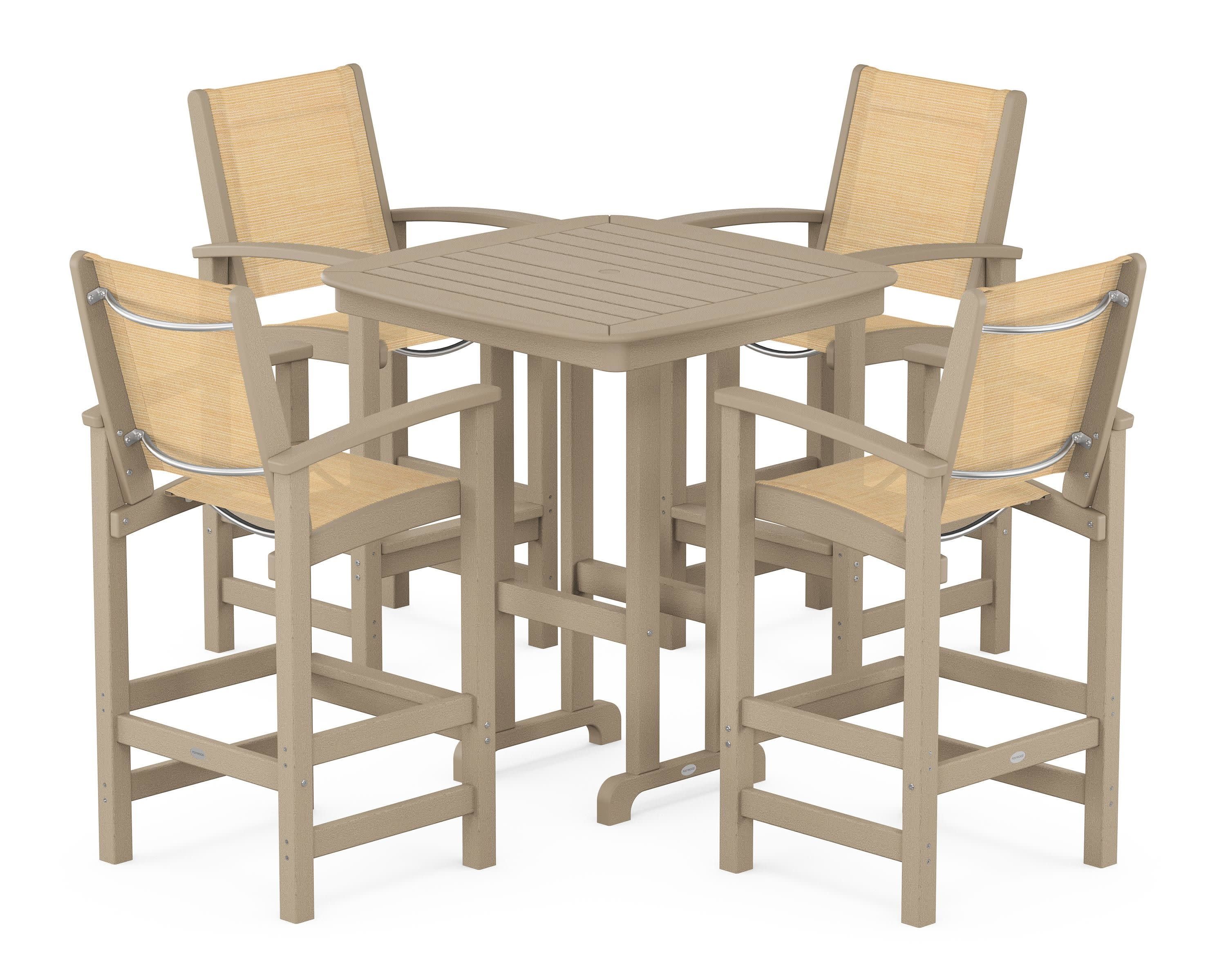 Coastal 5-Piece Bar Set in Vintage Sahara / Dupioni Apricot Sling